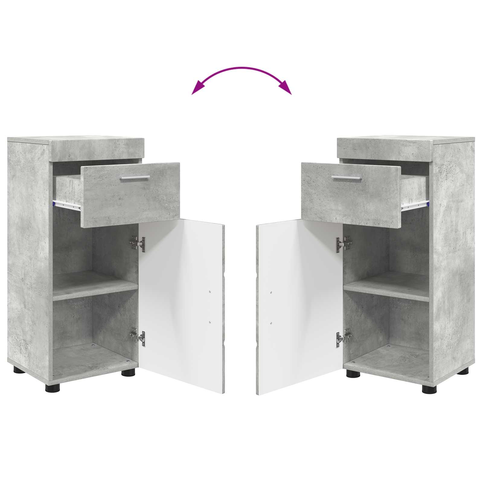 Badezimmerschrank-Set TULUM Beton Grau 37 x 31,5 x 82 cm