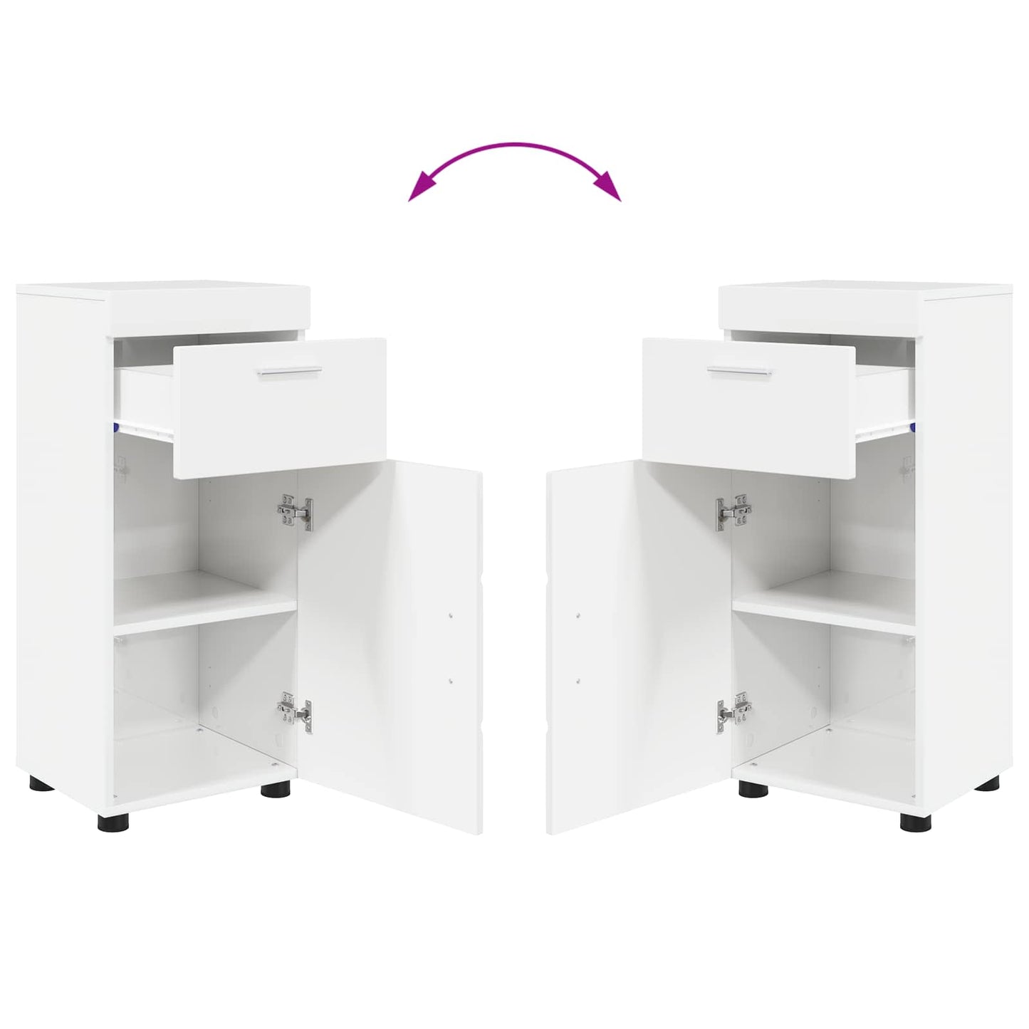 Badezimmerschrank-Set TULUM Hochglanz Weiß 37 x 31,5 x 82 cm