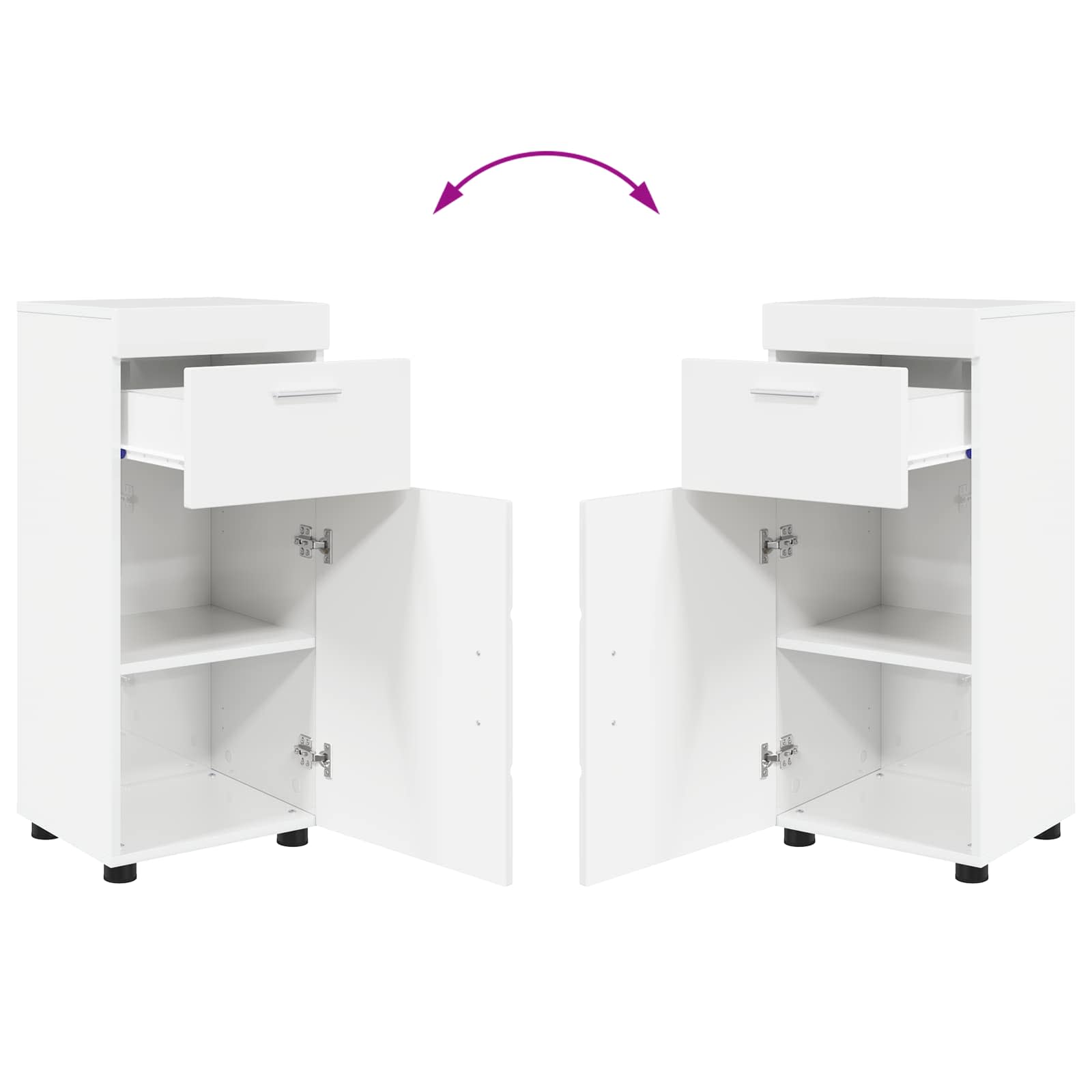 Badezimmerschrank-Set TULUM Hochglanz Weiß 37 x 31,5 x 82 cm