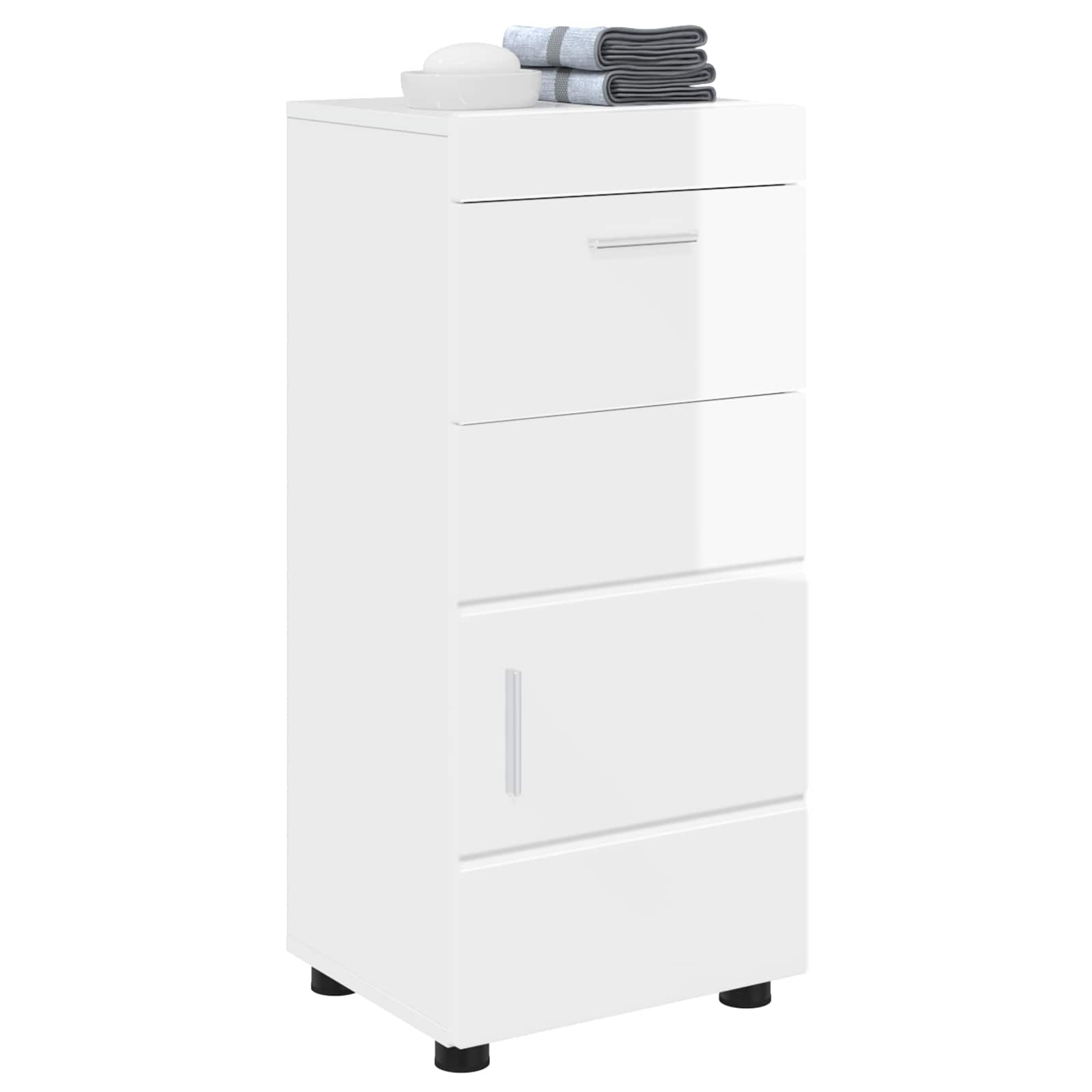 Badezimmerschrank-Set TULUM Hochglanz Weiß 37 x 31,5 x 82 cm