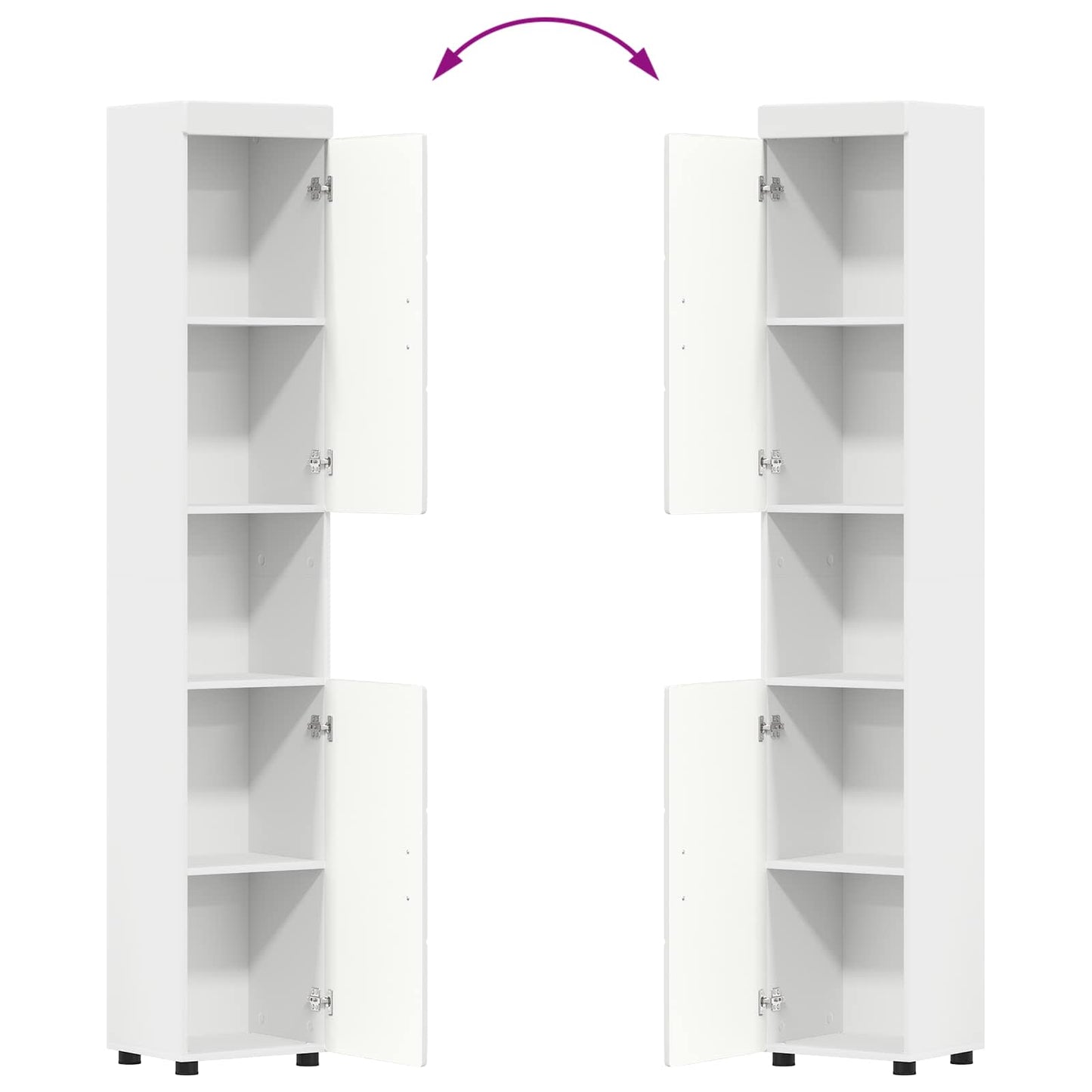 Badezimmerschrank-Set TULUM Weiß 37 x 31,5 x 203 cm