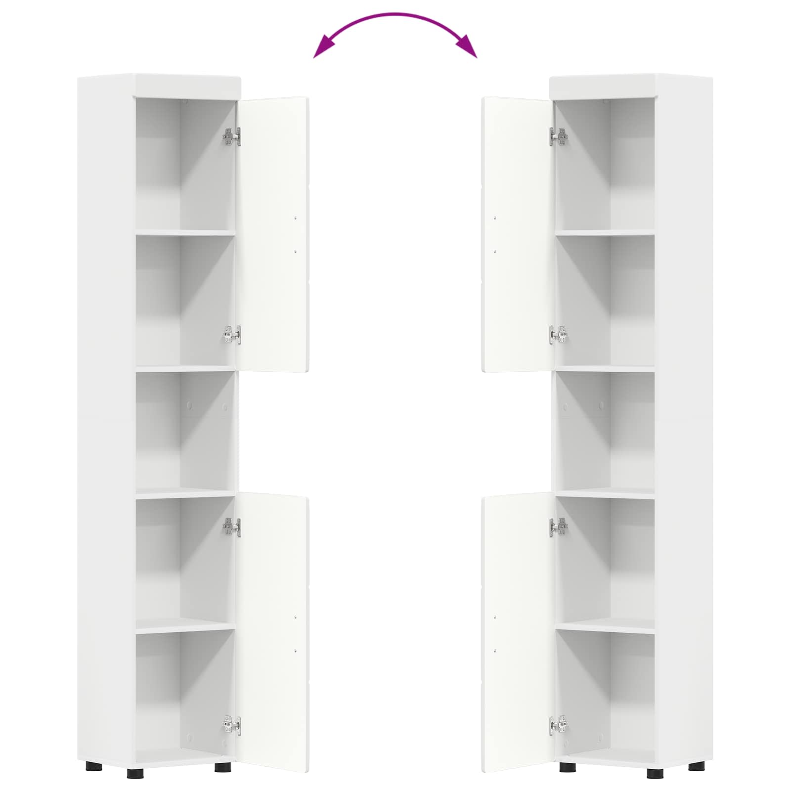 Badezimmerschrank-Set TULUM Weiß 37 x 31,5 x 203 cm