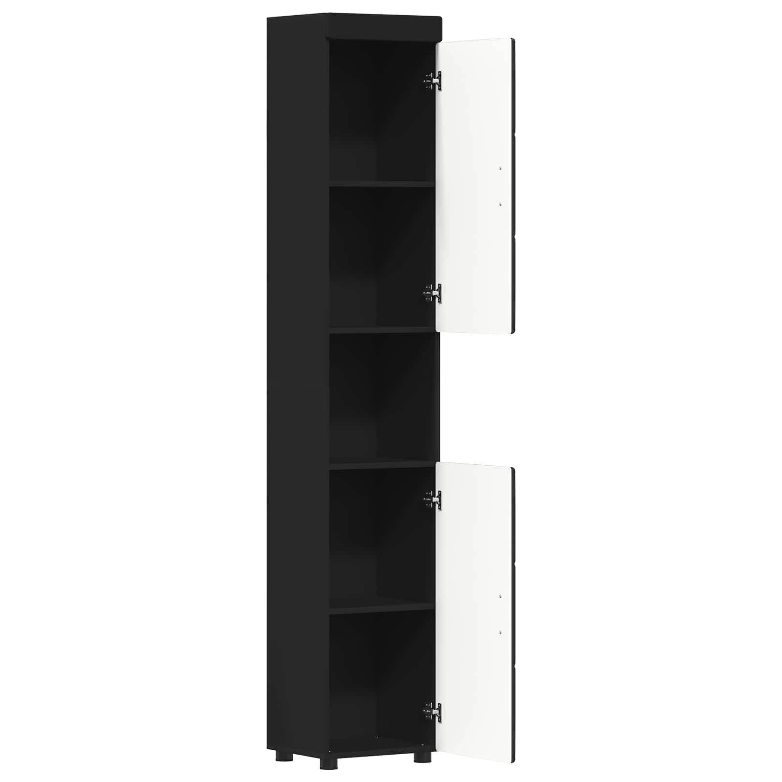 Badezimmerschrank-Set TULUM Schwarz 37 x 31,5 x 203 cm