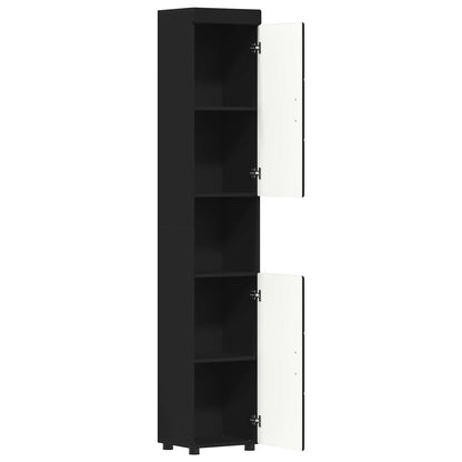 Badezimmerschrank-Set TULUM Schwarz 37 x 31,5 x 203 cm
