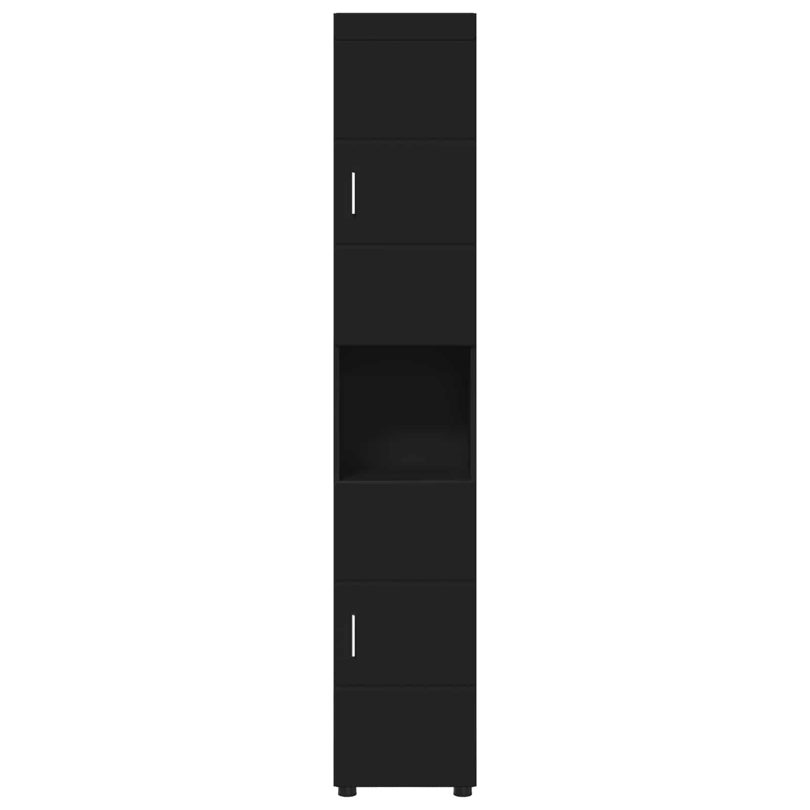 Badezimmerschrank-Set TULUM Schwarz 37 x 31,5 x 203 cm