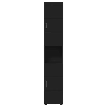 Badezimmerschrank-Set TULUM Schwarz 37 x 31,5 x 203 cm