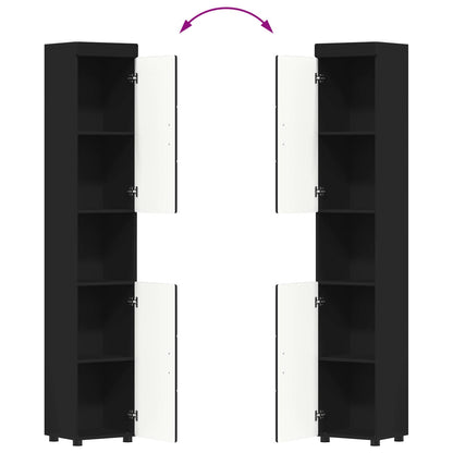 Badezimmerschrank-Set TULUM Schwarz 37 x 31,5 x 203 cm