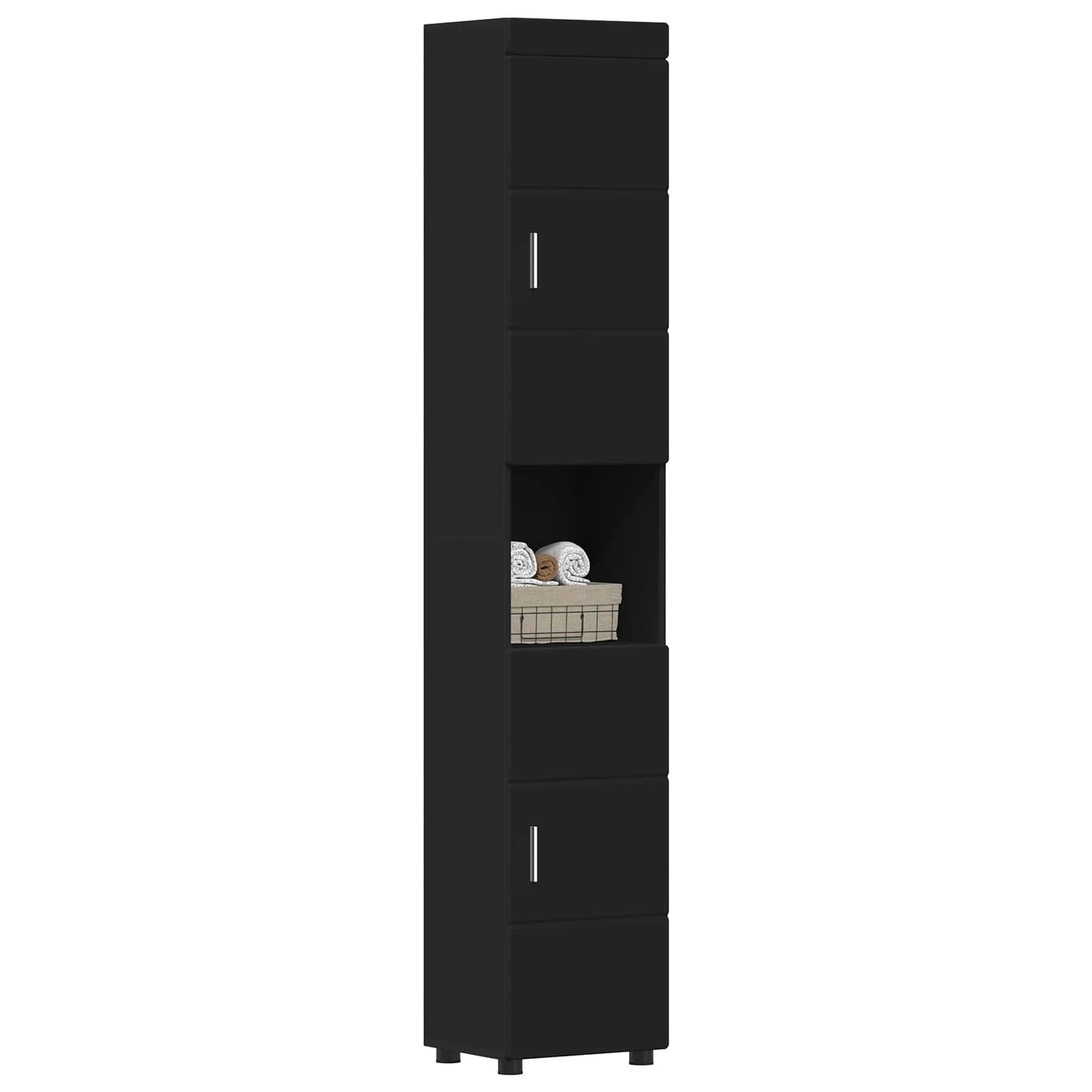 Badezimmerschrank-Set TULUM Schwarz 37 x 31,5 x 203 cm