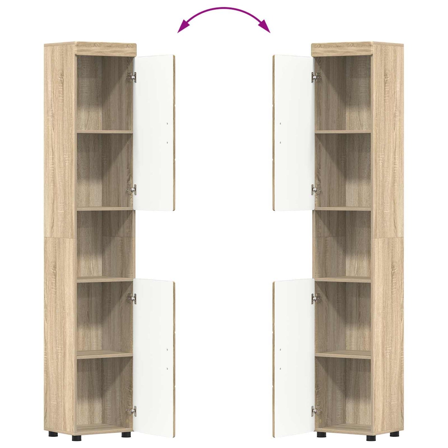 Badezimmerschrank-Set TULUM Sonoma-Eiche 37 x 31,5 x 203 cm