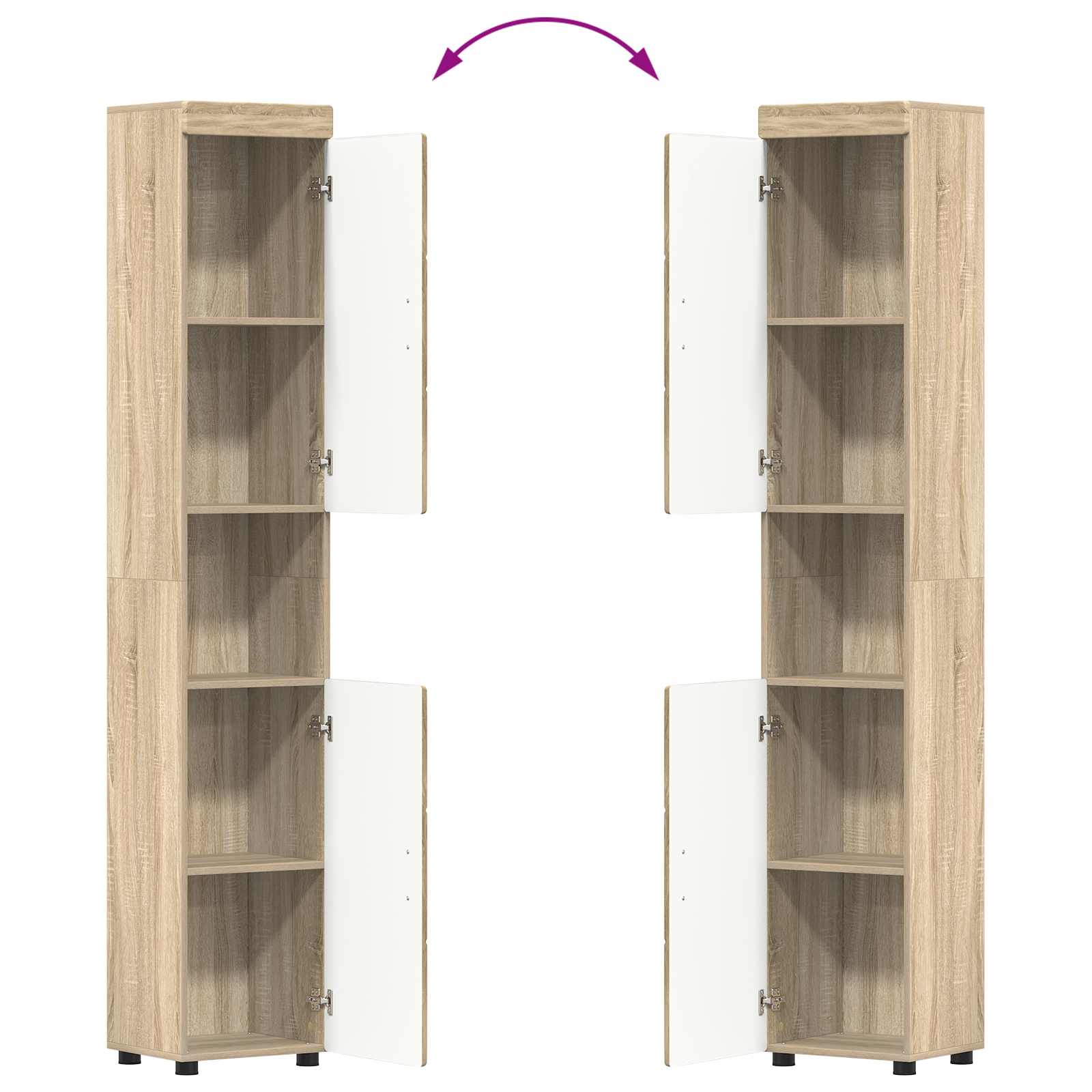 Badezimmerschrank-Set TULUM Sonoma-Eiche 37 x 31,5 x 203 cm