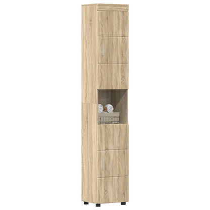 Badezimmerschrank-Set TULUM Sonoma-Eiche 37 x 31,5 x 203 cm