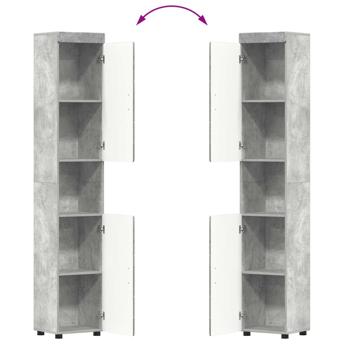 Badezimmerschrank-Set TULUM Beton Grau 37 x 31,5 x 203 cm