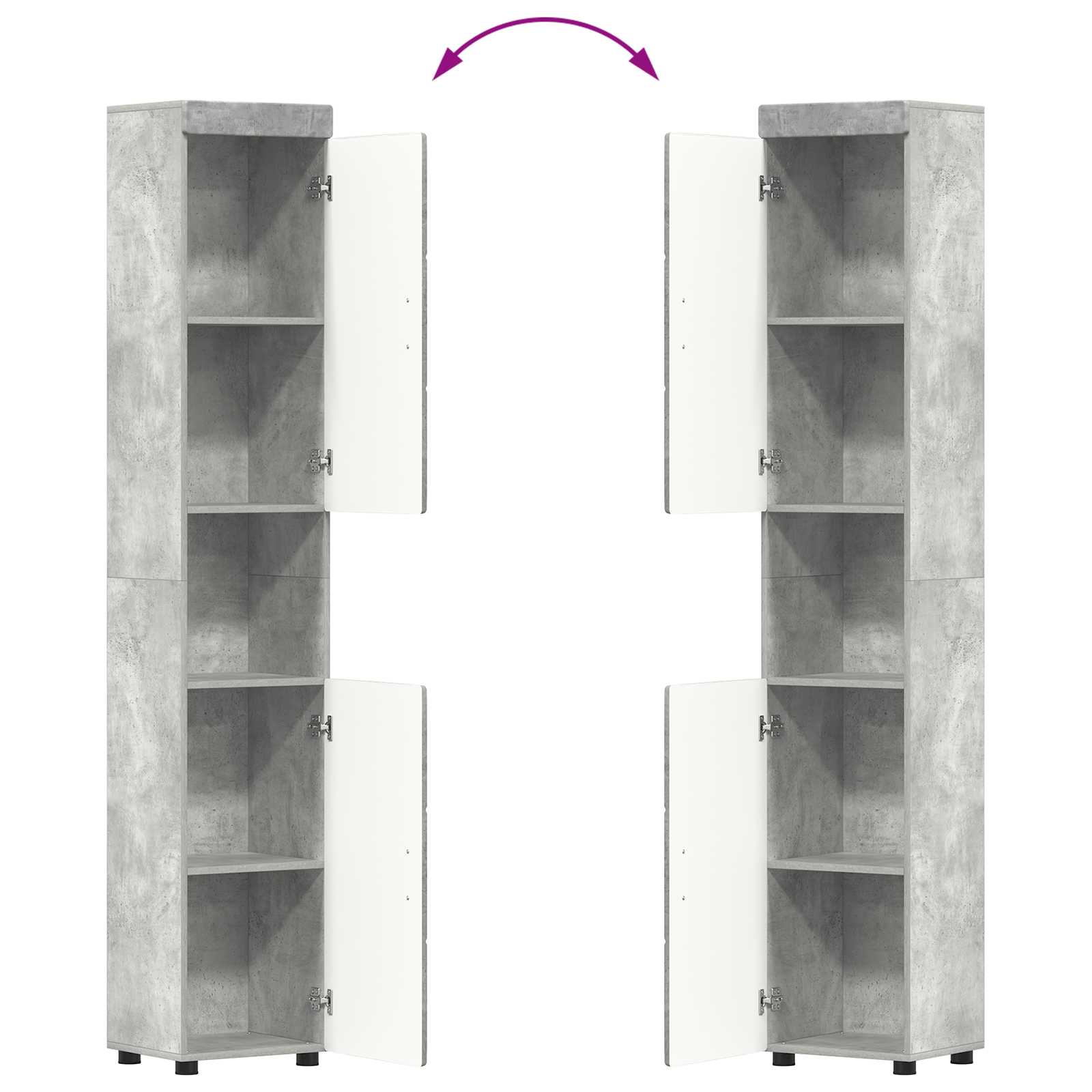 Badezimmerschrank-Set TULUM Beton Grau 37 x 31,5 x 203 cm