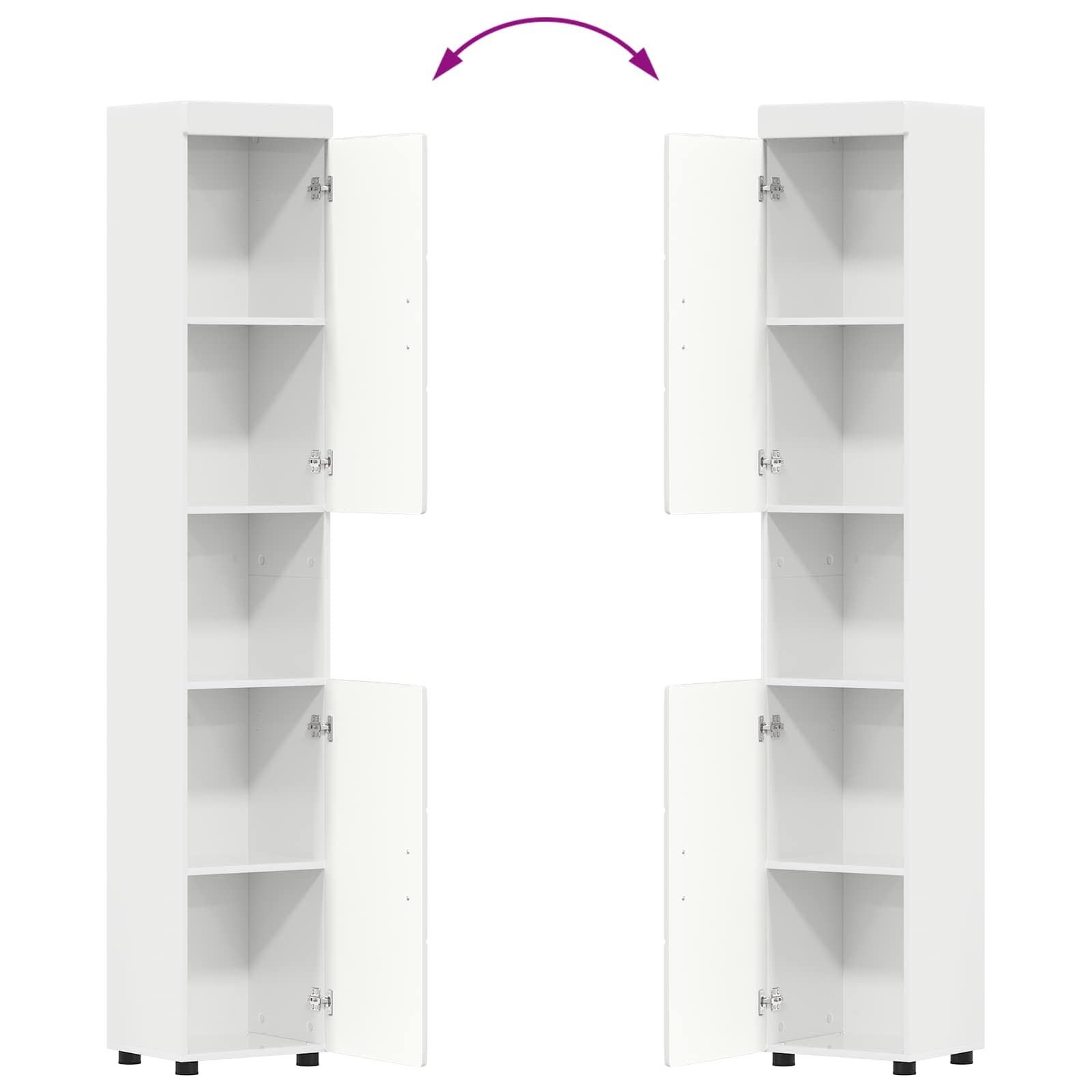 Badezimmerschrank-Set TULUM Hochglanz Weiß 37 x 31,5 x 203 cm