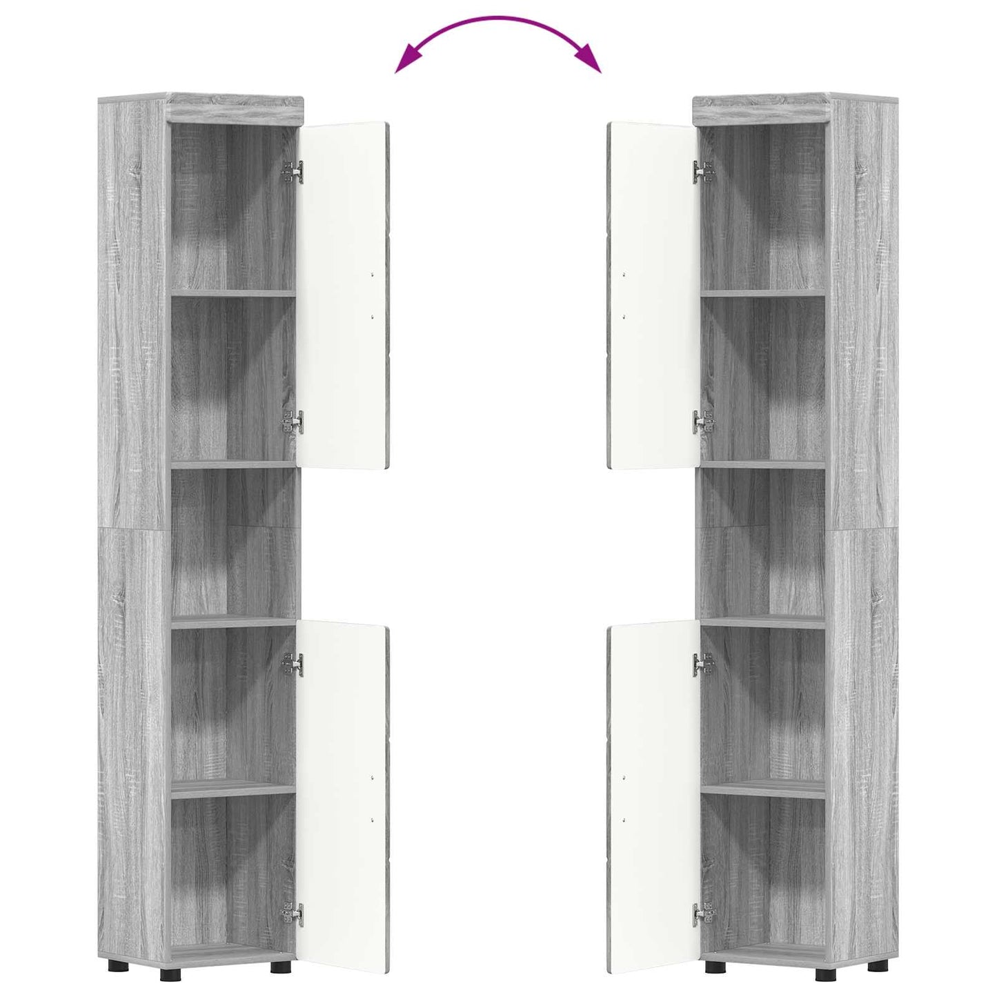 Badezimmerschrank-Set TULUM Graues Sonoma 37 x 31,5 x 203 cm