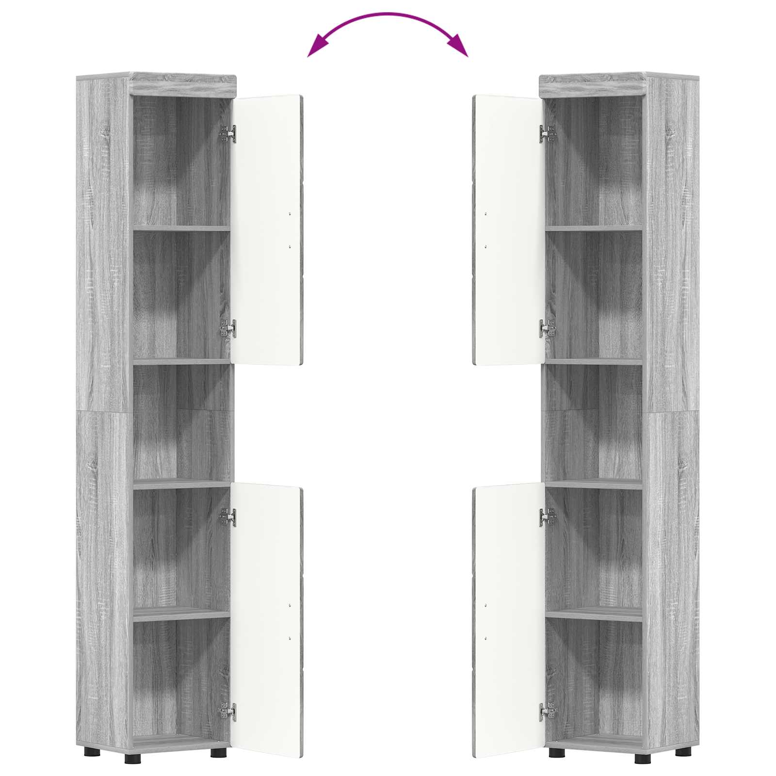 Badezimmerschrank-Set TULUM Graues Sonoma 37 x 31,5 x 203 cm