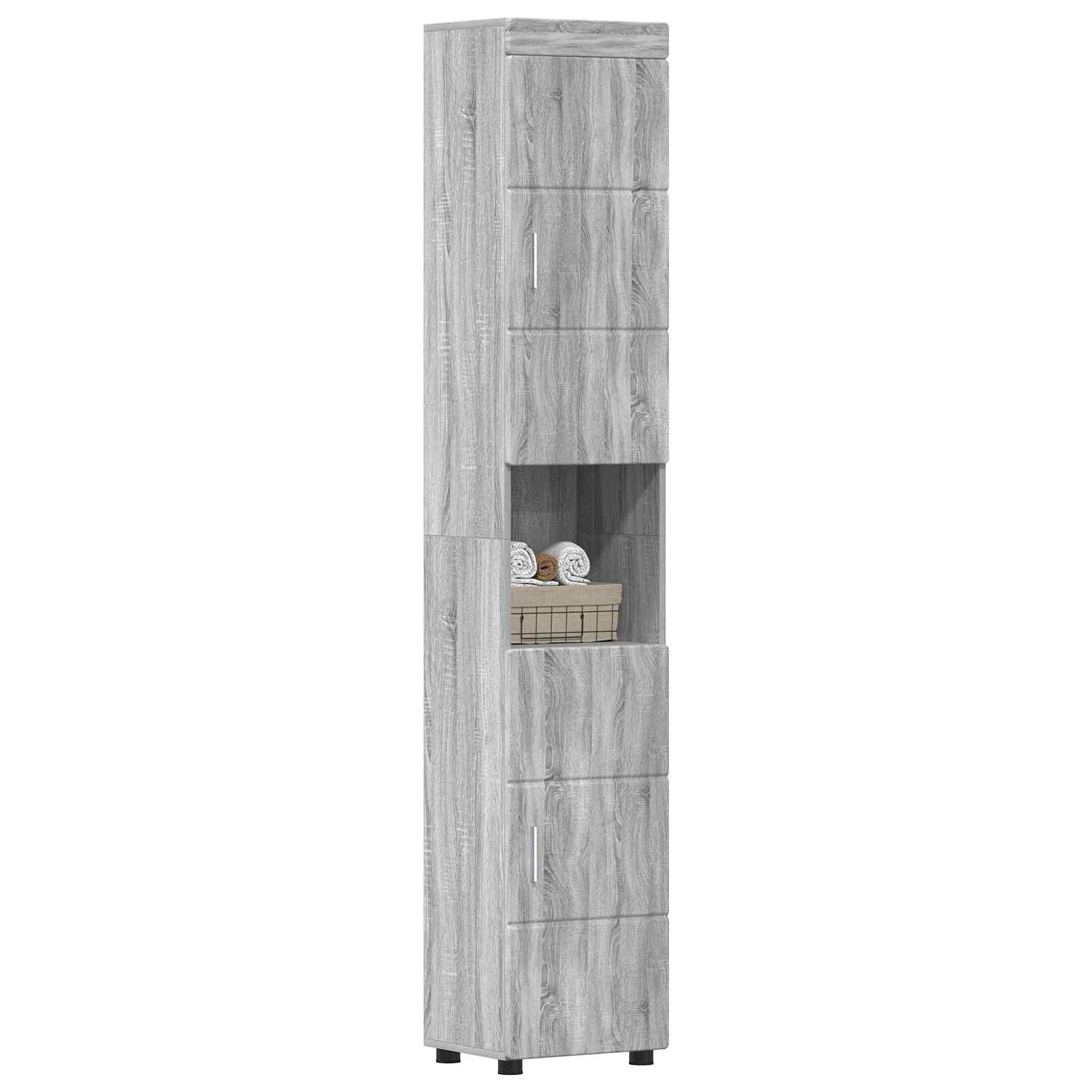 Badezimmerschrank-Set TULUM Graues Sonoma 37 x 31,5 x 203 cm