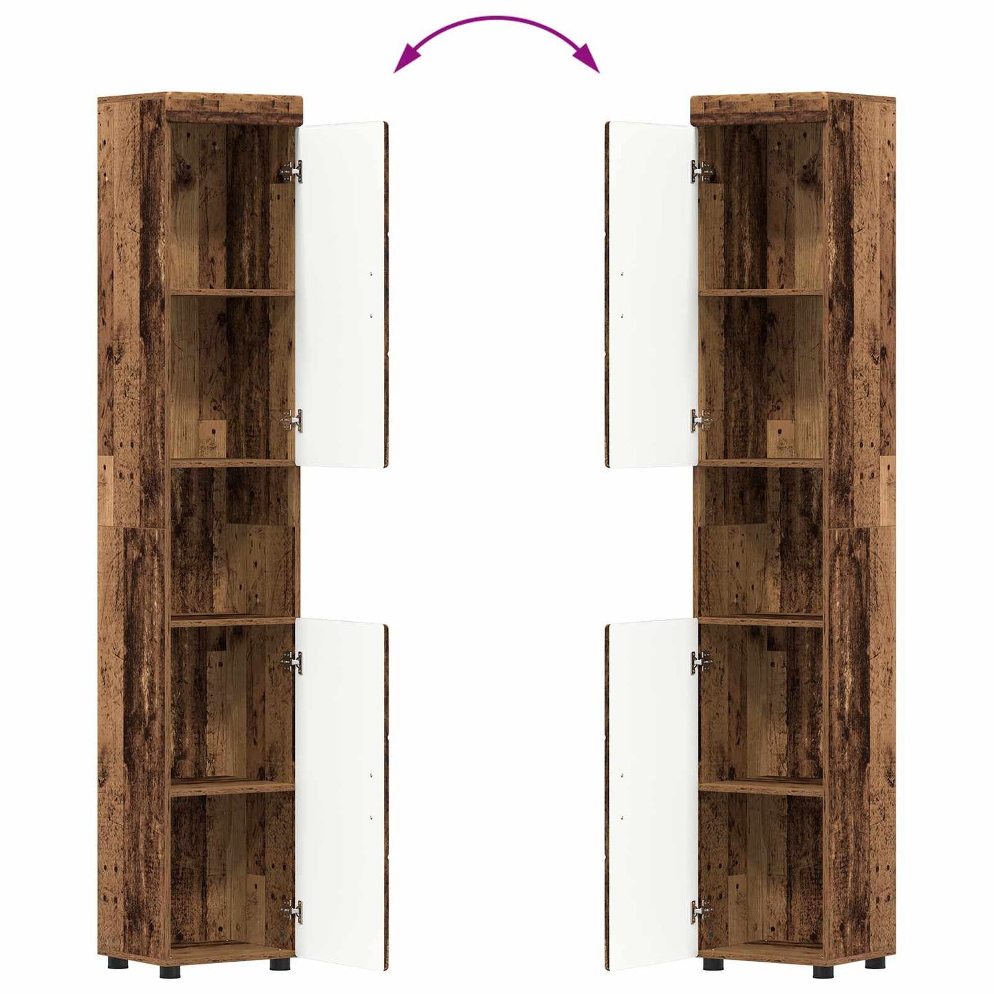 Badezimmerschrank-Set TULUM Altholz 37 x 31,5 x 203 cm