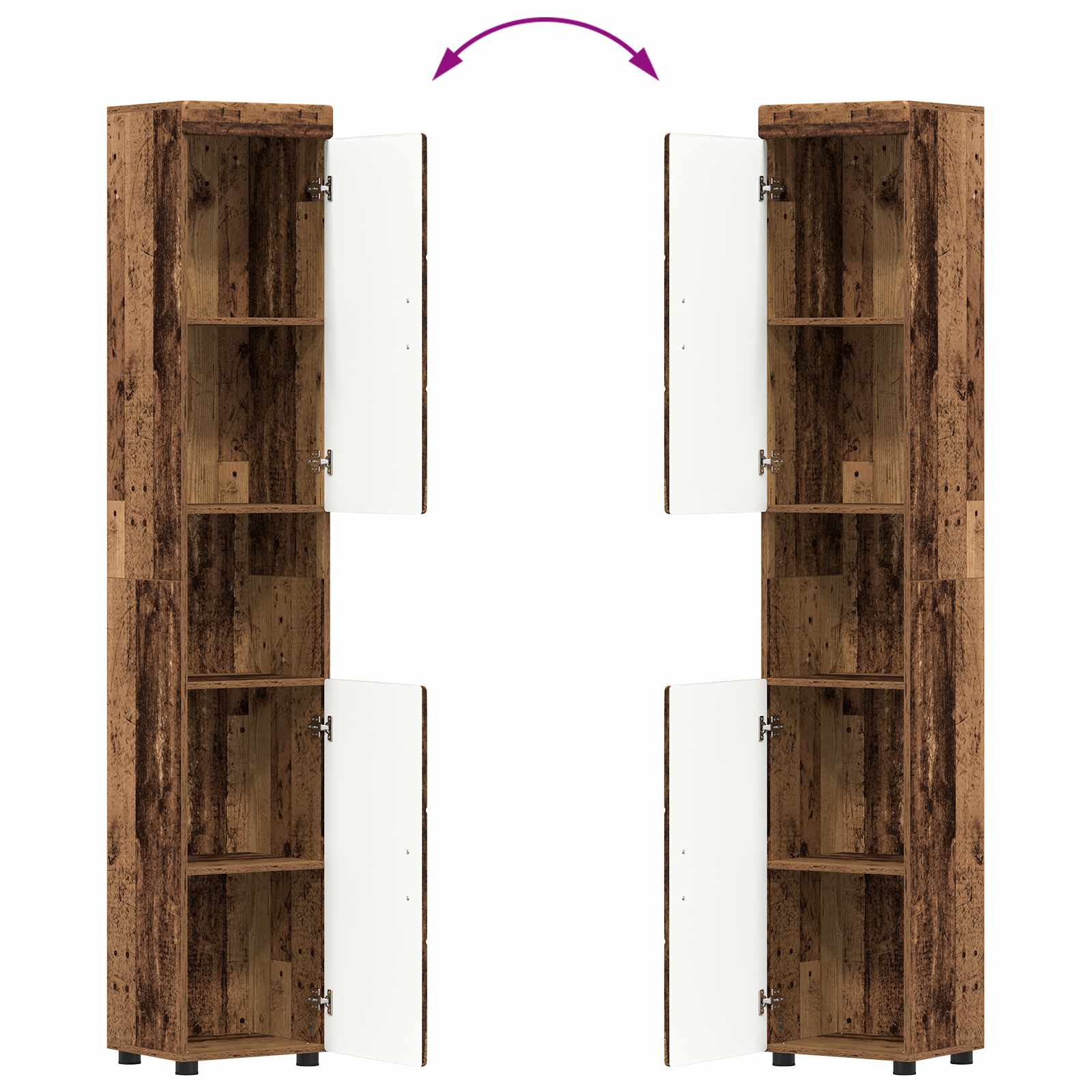Badezimmerschrank-Set TULUM Altholz 37 x 31,5 x 203 cm
