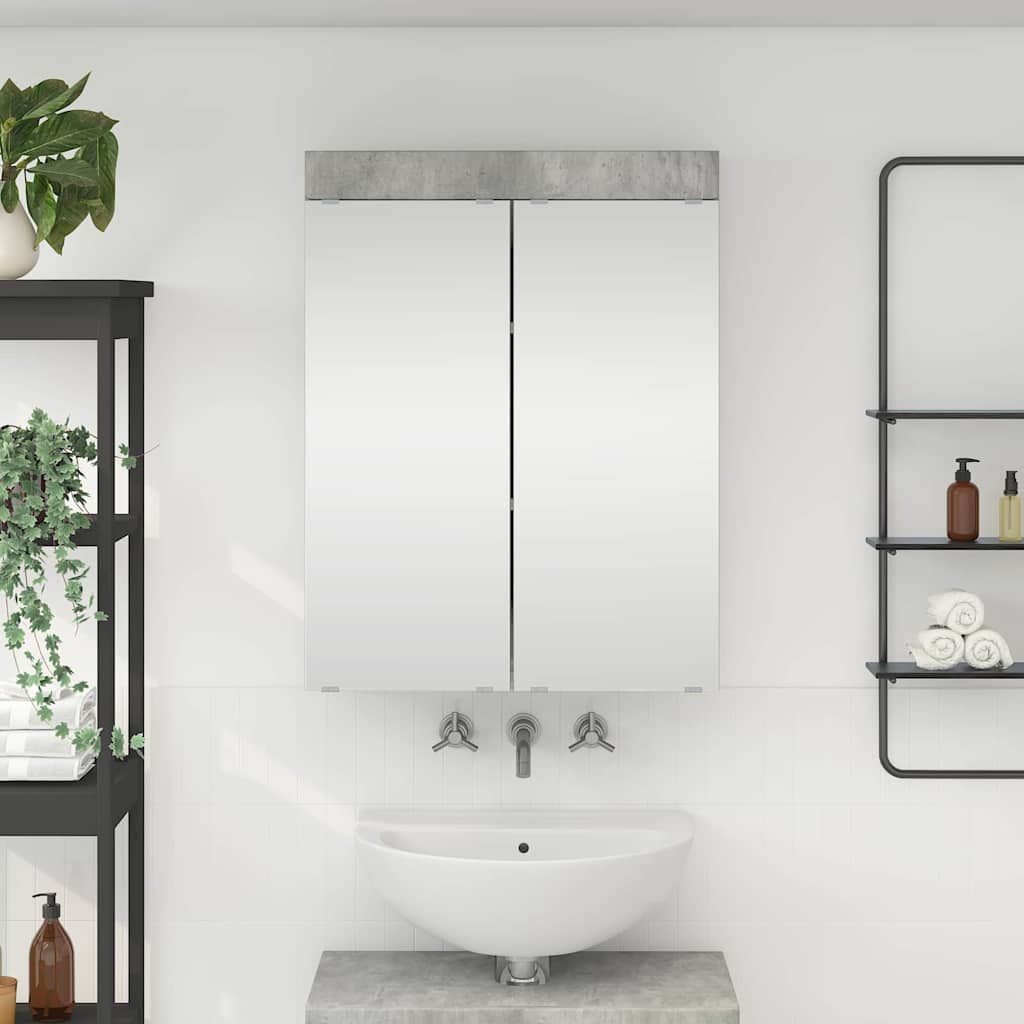 Badezimmerspiegelschrank TULUM Beton Grau 60 x 16,5 x 78 cm
