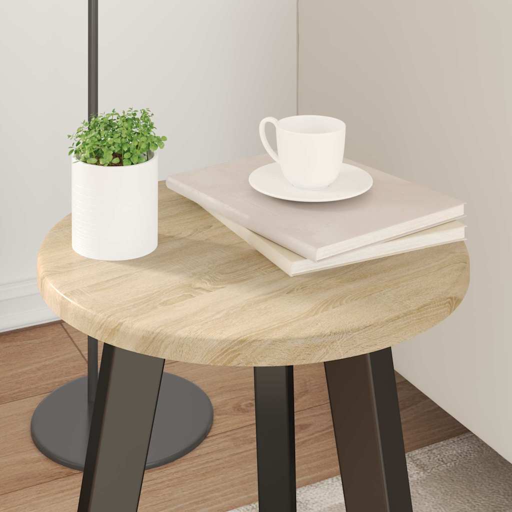 Tischplatte Ø 30 x 1,5 cm Rund Holzwerkstoff Sonoma-Eiche