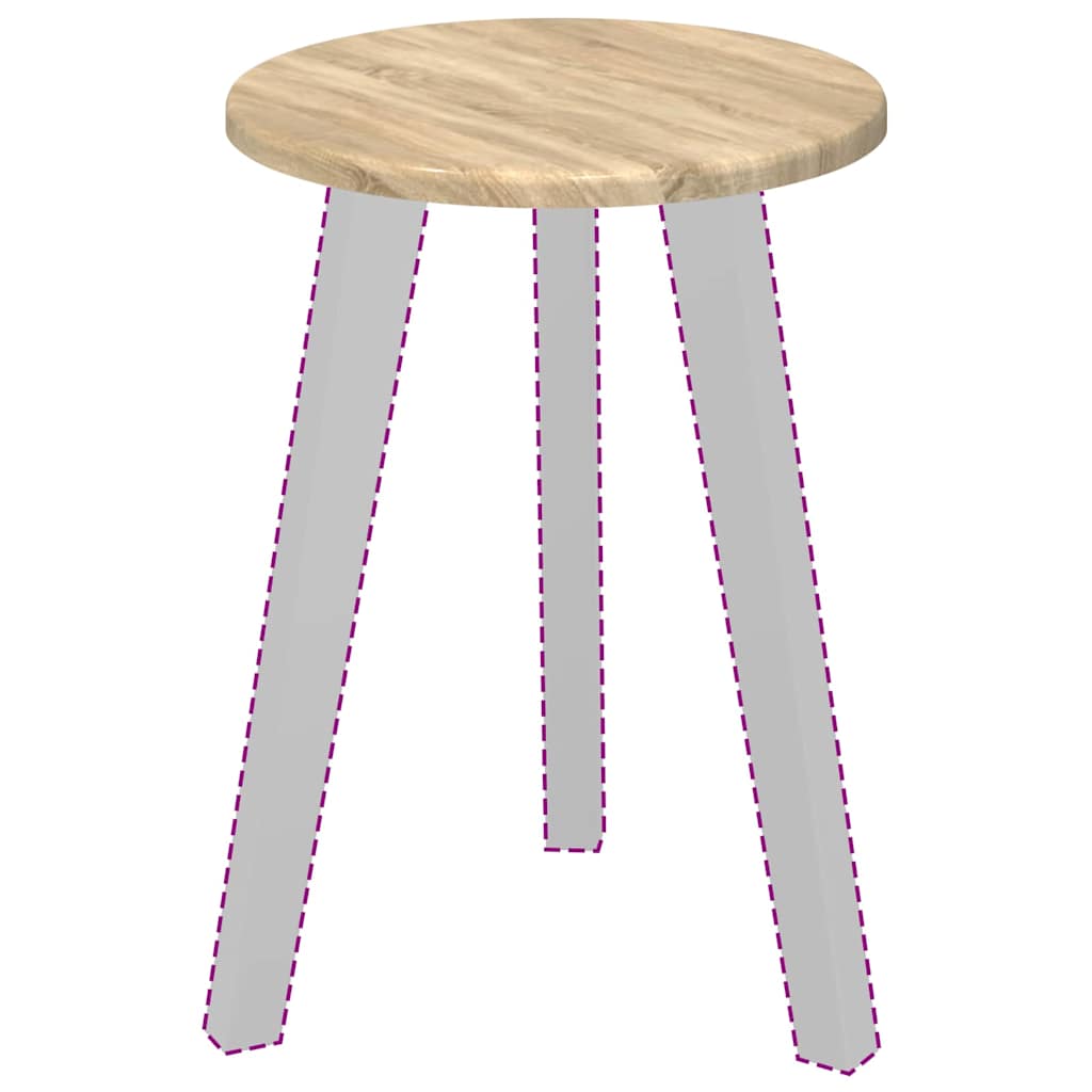 Tischplatte Ø 30 x 1,5 cm Rund Holzwerkstoff Sonoma-Eiche