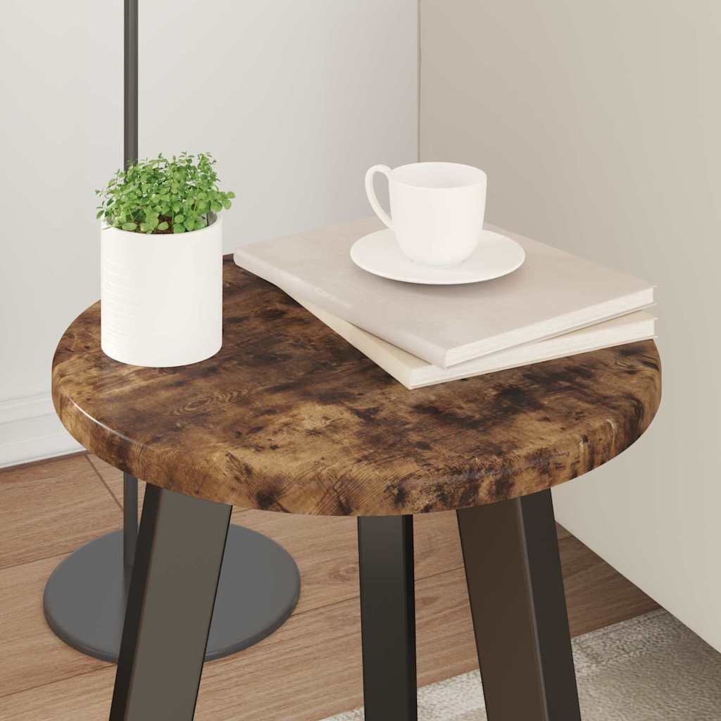 Tischplatte Ø 30 x 1,5 cm Rund Holzwerkstoff Raucheiche