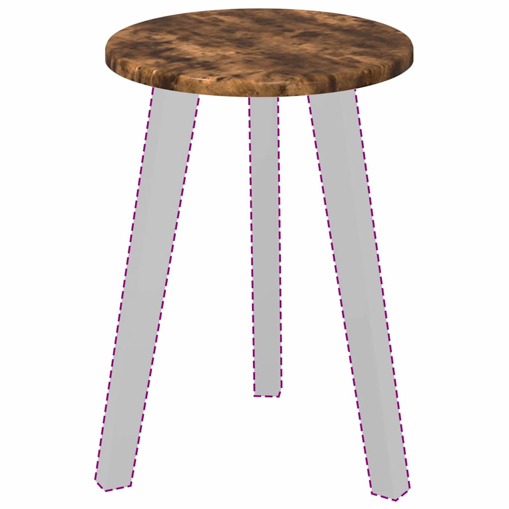 Tischplatte Ø 30 x 1,5 cm Rund Holzwerkstoff Raucheiche