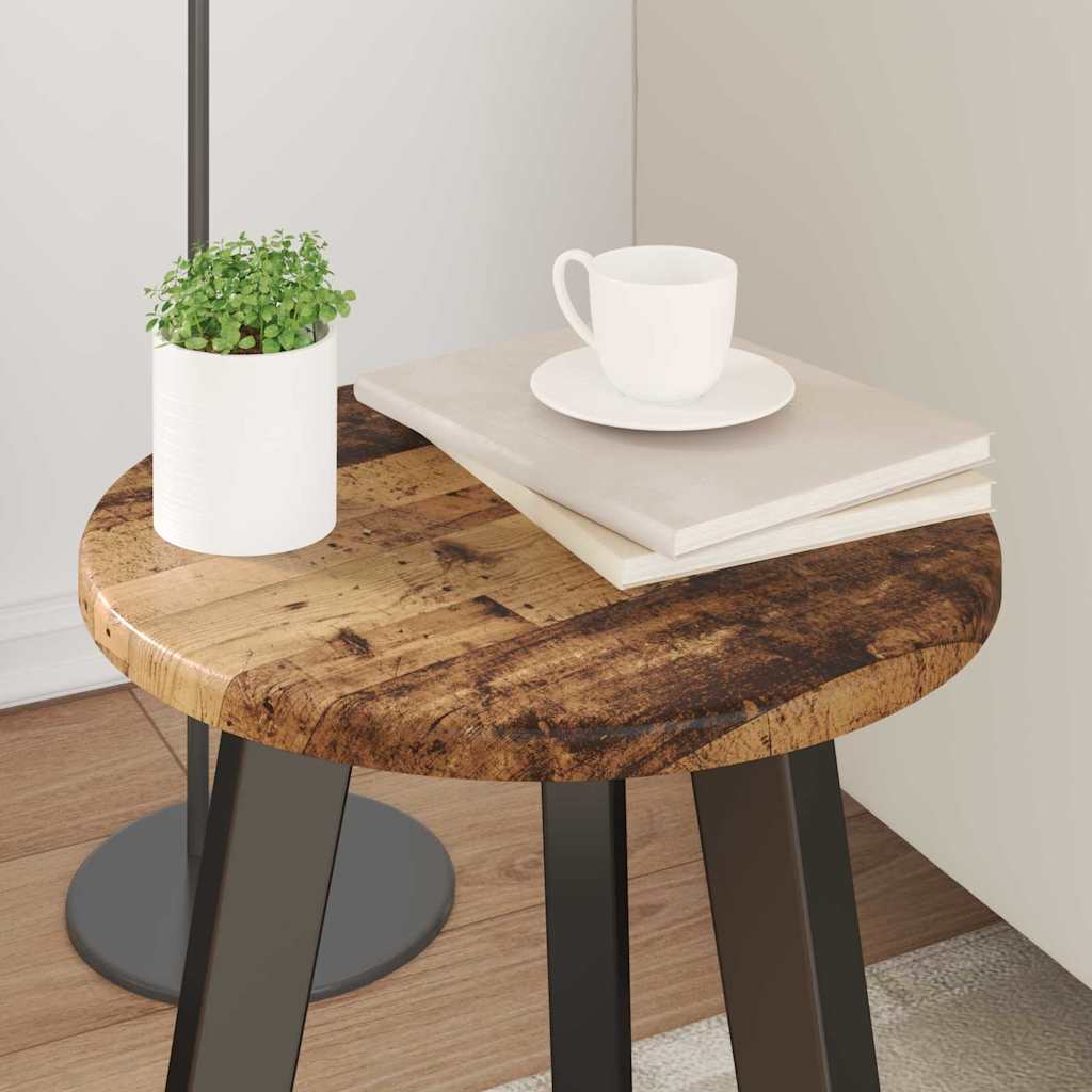 Tischplatte Ø 30 x 1,5 cm Rund Holzwerkstoff Altholz
