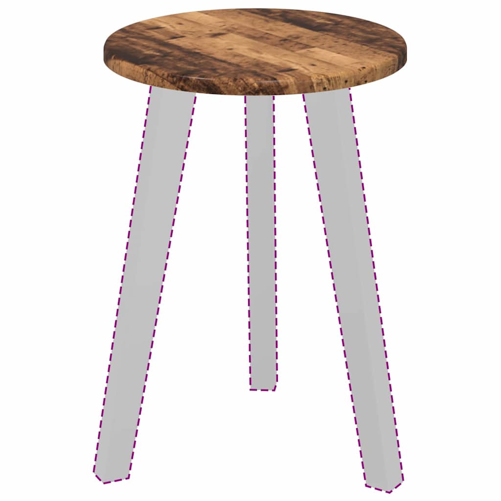 Tischplatte Ø 30 x 1,5 cm Rund Holzwerkstoff Altholz