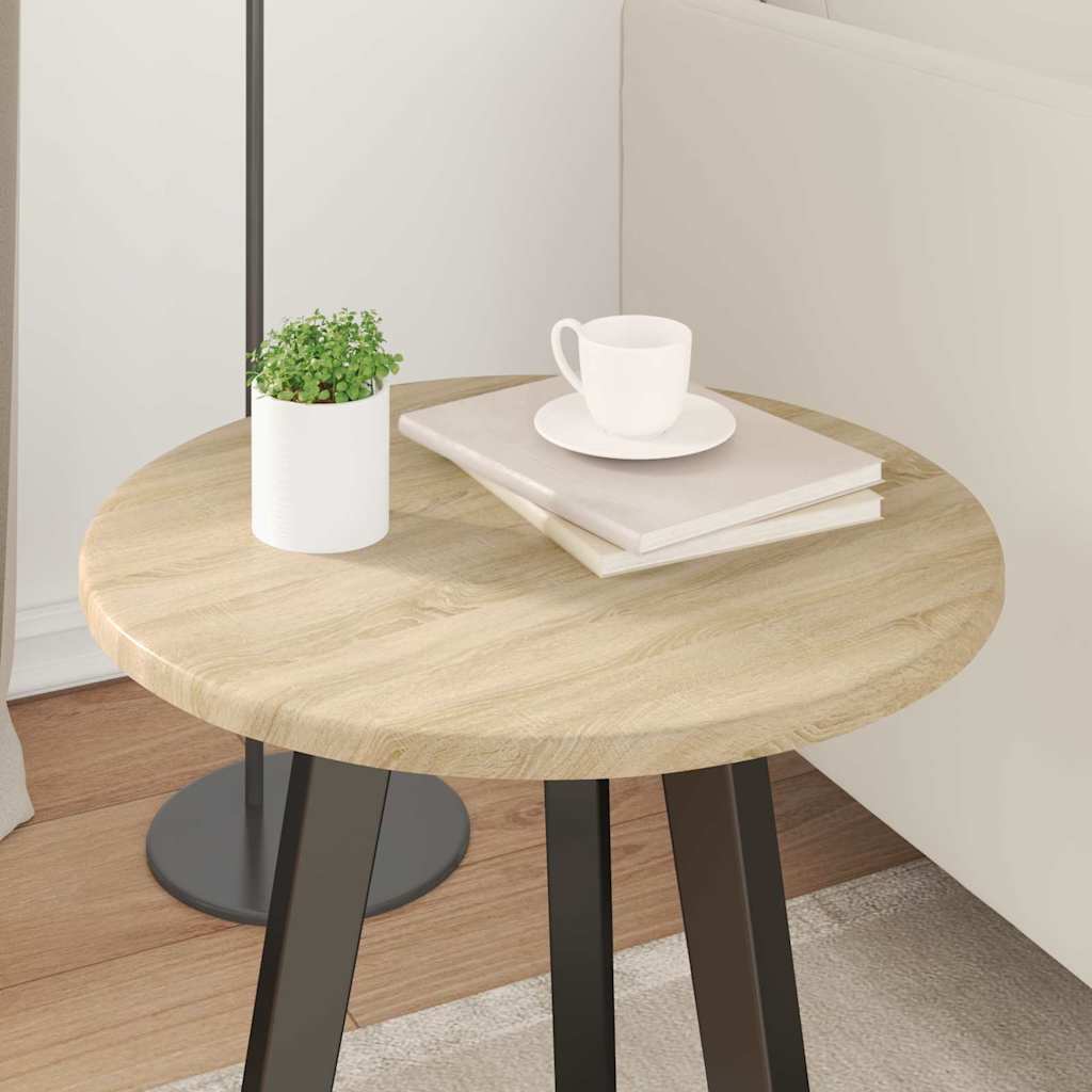 Tischplatte Ø 40 x 1,5 cm Rund Holzwerkstoff Sonoma-Eiche