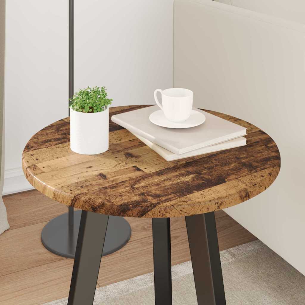 Tischplatte Ø 40 x 1,5 cm Rund Holzwerkstoff Altholz