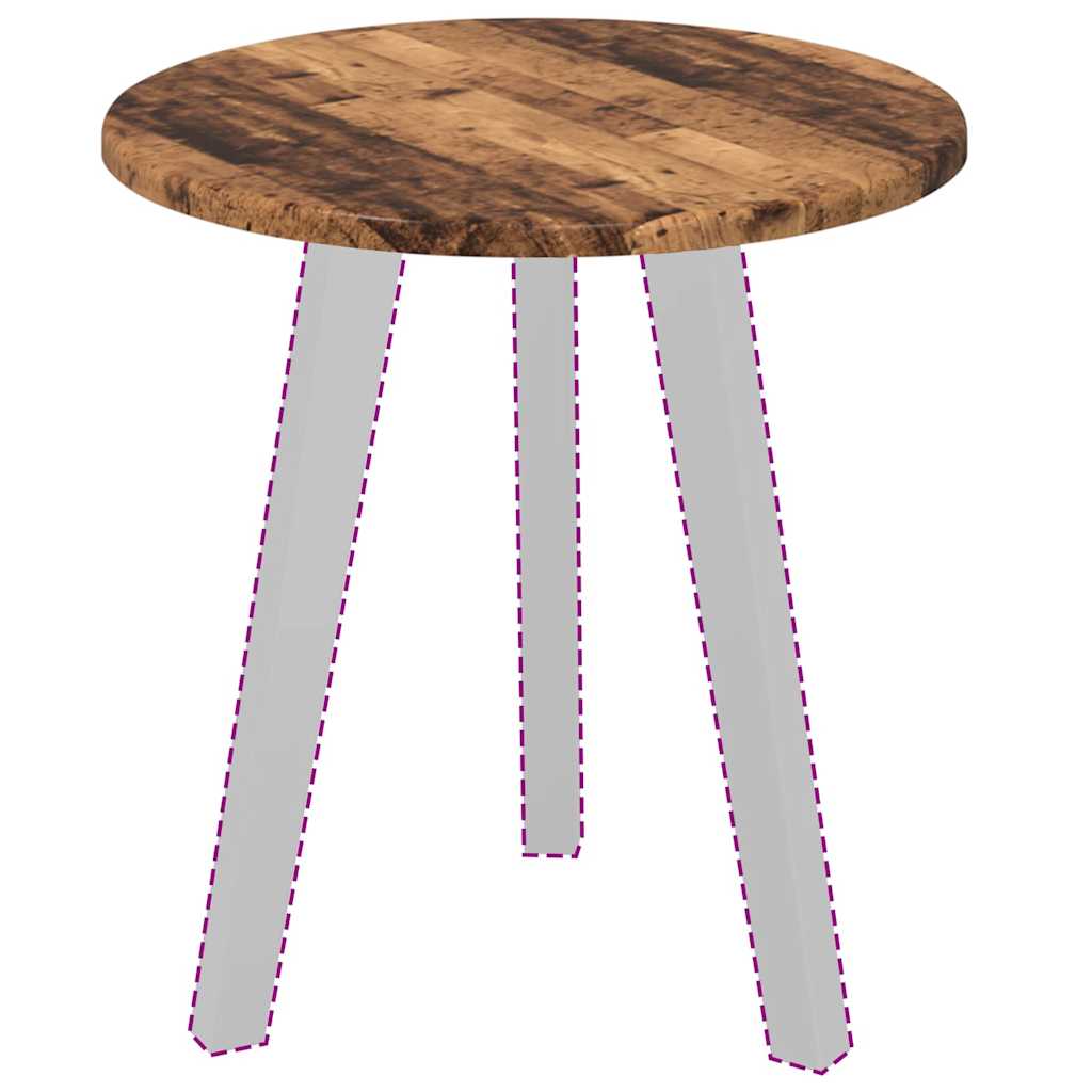Tischplatte Ø 40 x 1,5 cm Rund Holzwerkstoff Altholz