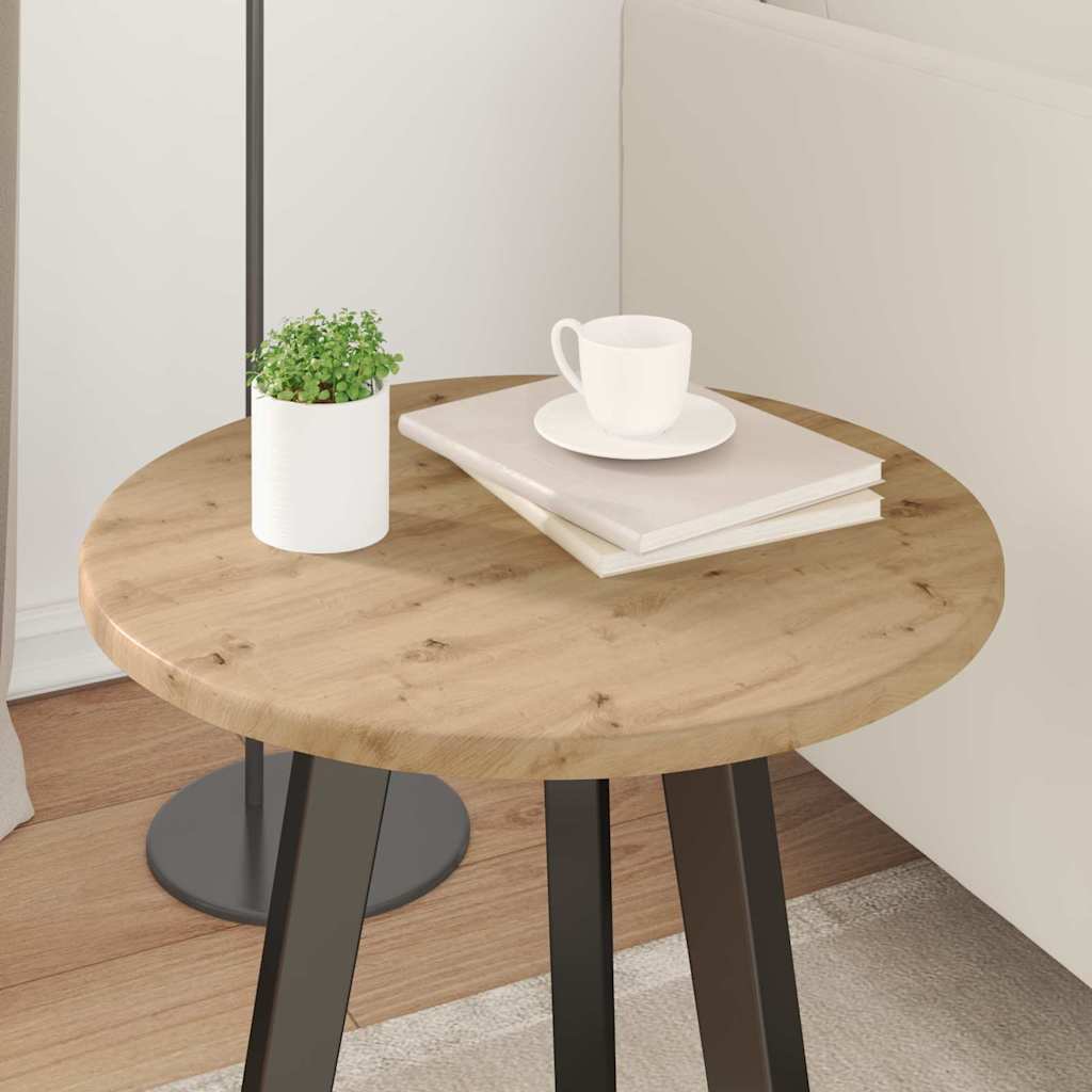 Tischplatte Ø 40 x 1,5 cm Rund Holzwerkstoff Artisan-Eiche