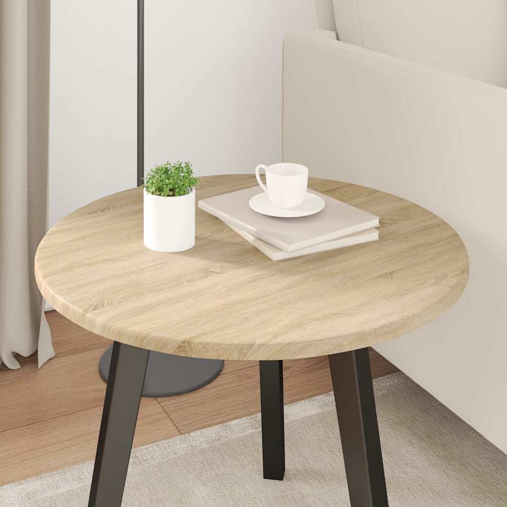 Tischplatte Ø 50 x 1,5 cm Rund Holzwerkstoff Sonoma-Eiche
