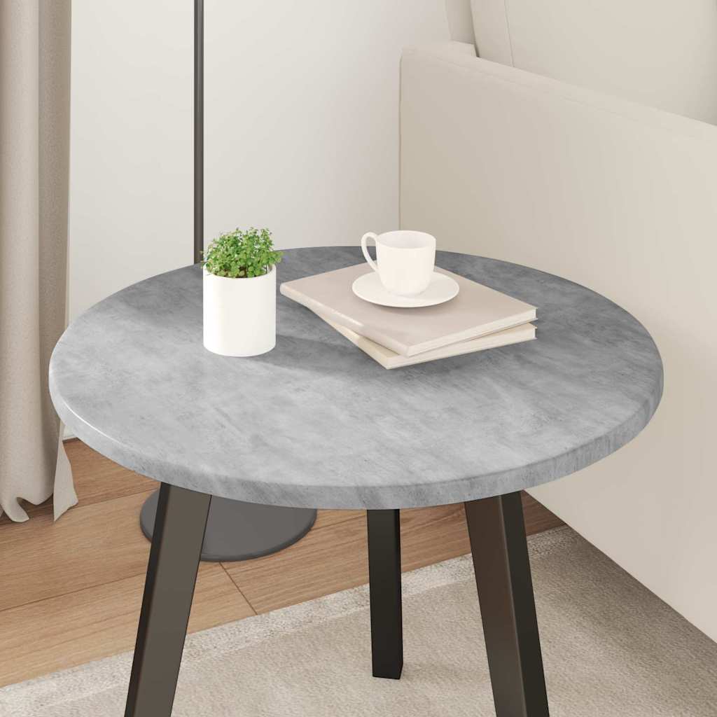 Tischplatte Ø 50 x 1,5 cm Rund Holzwerkstoff Betongrau