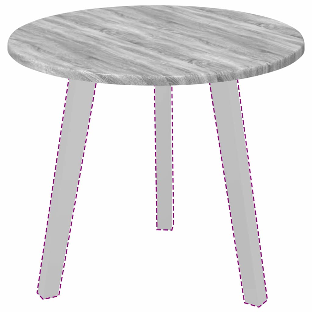 Tischplatte Ø 50 x 1,5 cm Rund Holzwerkstoff Sonoma-Grau