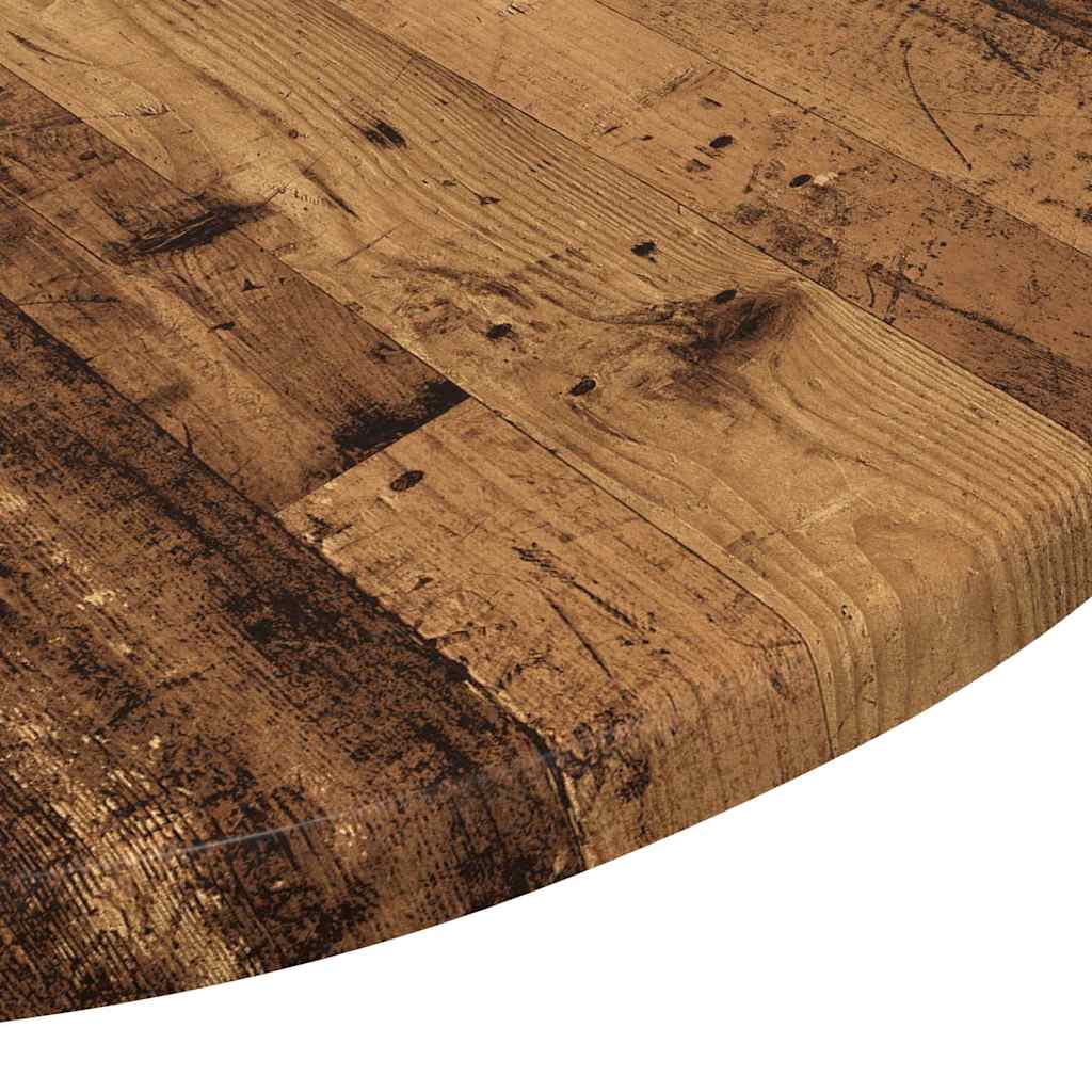 Tischplatte Ø 50 x 1,5 cm Rund Holzwerkstoff Altholz