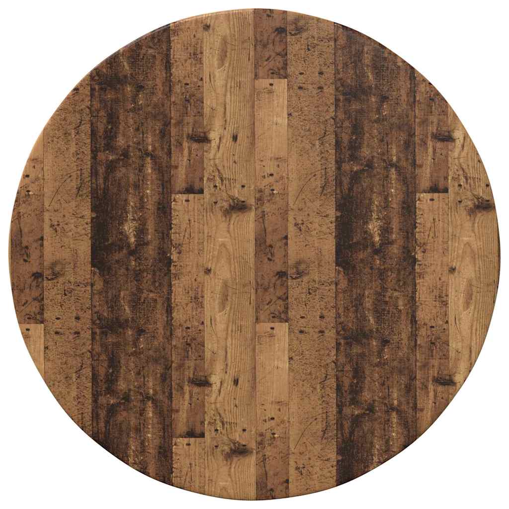 Tischplatte Ø 50 x 1,5 cm Rund Holzwerkstoff Altholz