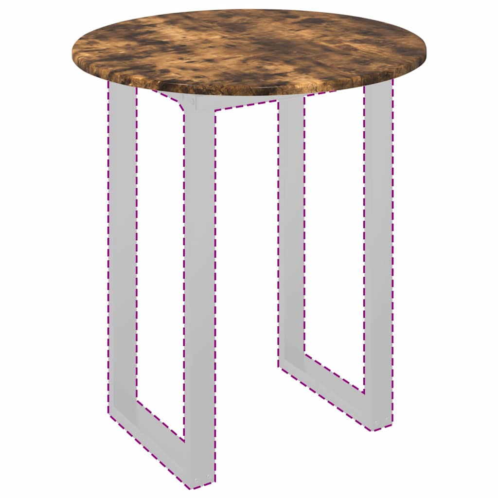 Tischplatte Ø 60 x 1,5 cm Rund Holzwerkstoff Raucheiche