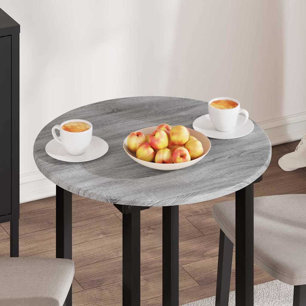 Tischplatte Ø 60 x 1,5 cm Rund Holzwerkstoff Sonoma-Grau