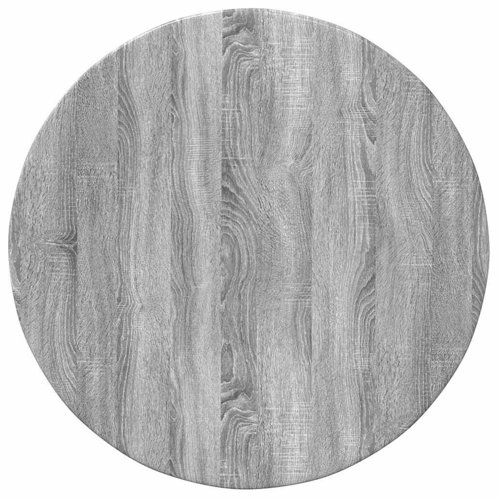 Tischplatte Ø 60 x 1,5 cm Rund Holzwerkstoff Sonoma-Grau