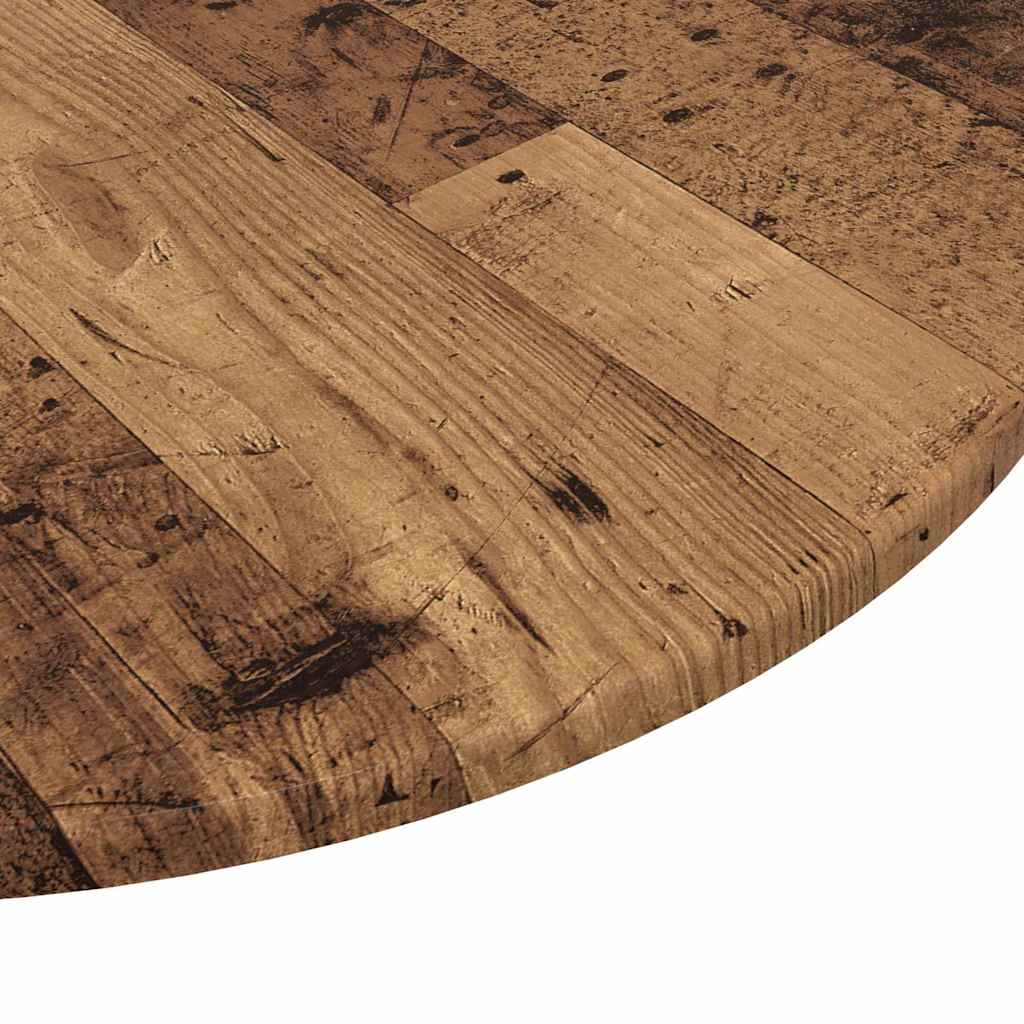 Tischplatte Ø 60 x 1,5 cm Rund Holzwerkstoff Altholz