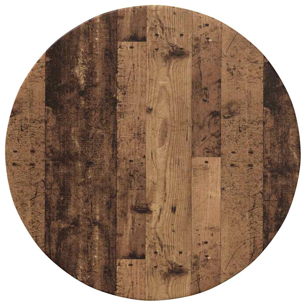 Tischplatte Ø 60 x 1,5 cm Rund Holzwerkstoff Altholz