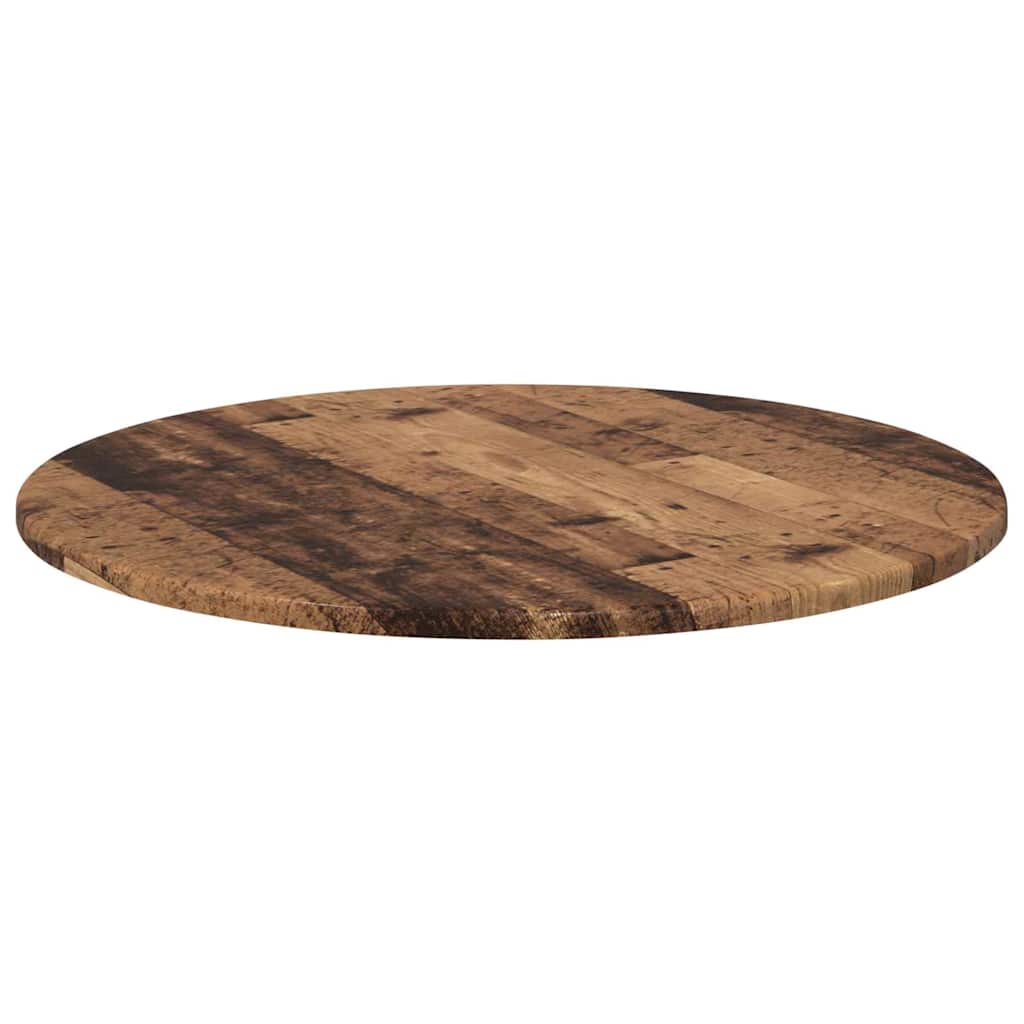 Tischplatte Ø 60 x 1,5 cm Rund Holzwerkstoff Altholz