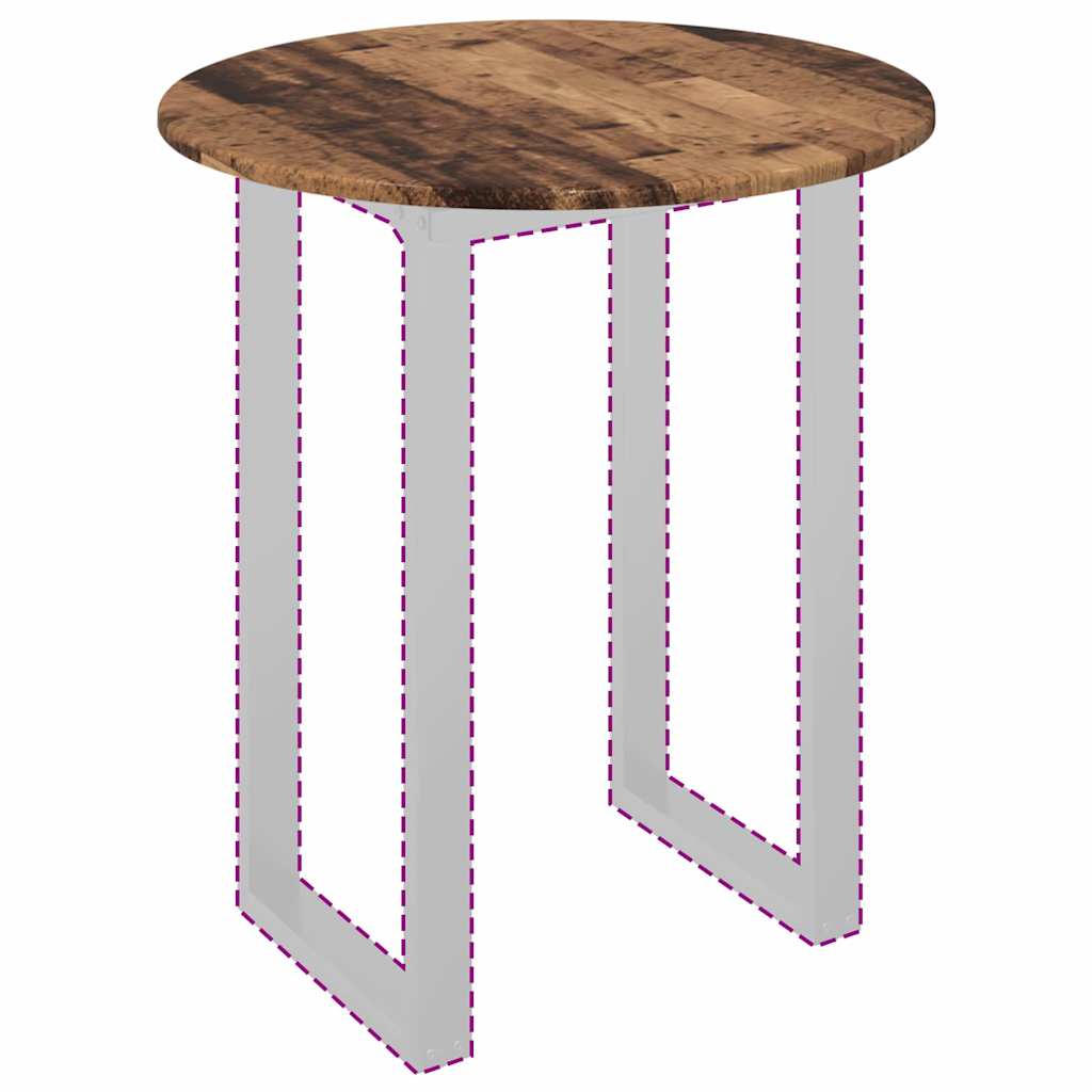 Tischplatte Ø 60 x 1,5 cm Rund Holzwerkstoff Altholz