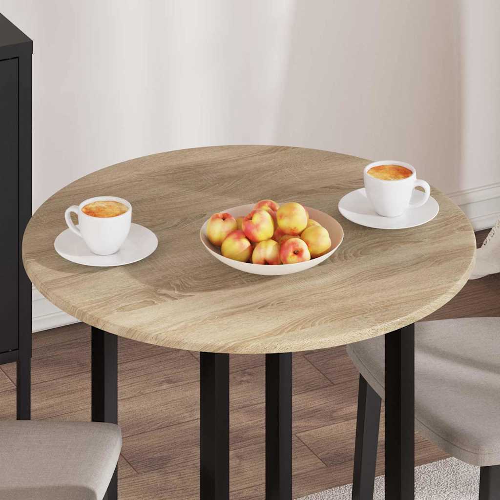 Tischplatte Ø 70 x 1,5 cm Rund Holzwerkstoff Sonoma-Eiche