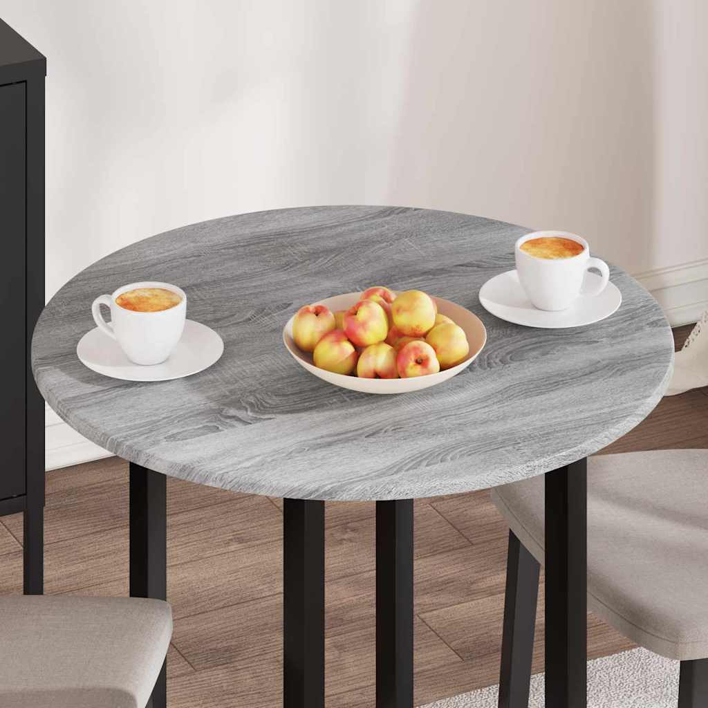 Tischplatte Ø 70 x 1,5 cm Rund Holzwerkstoff Sonoma-Grau