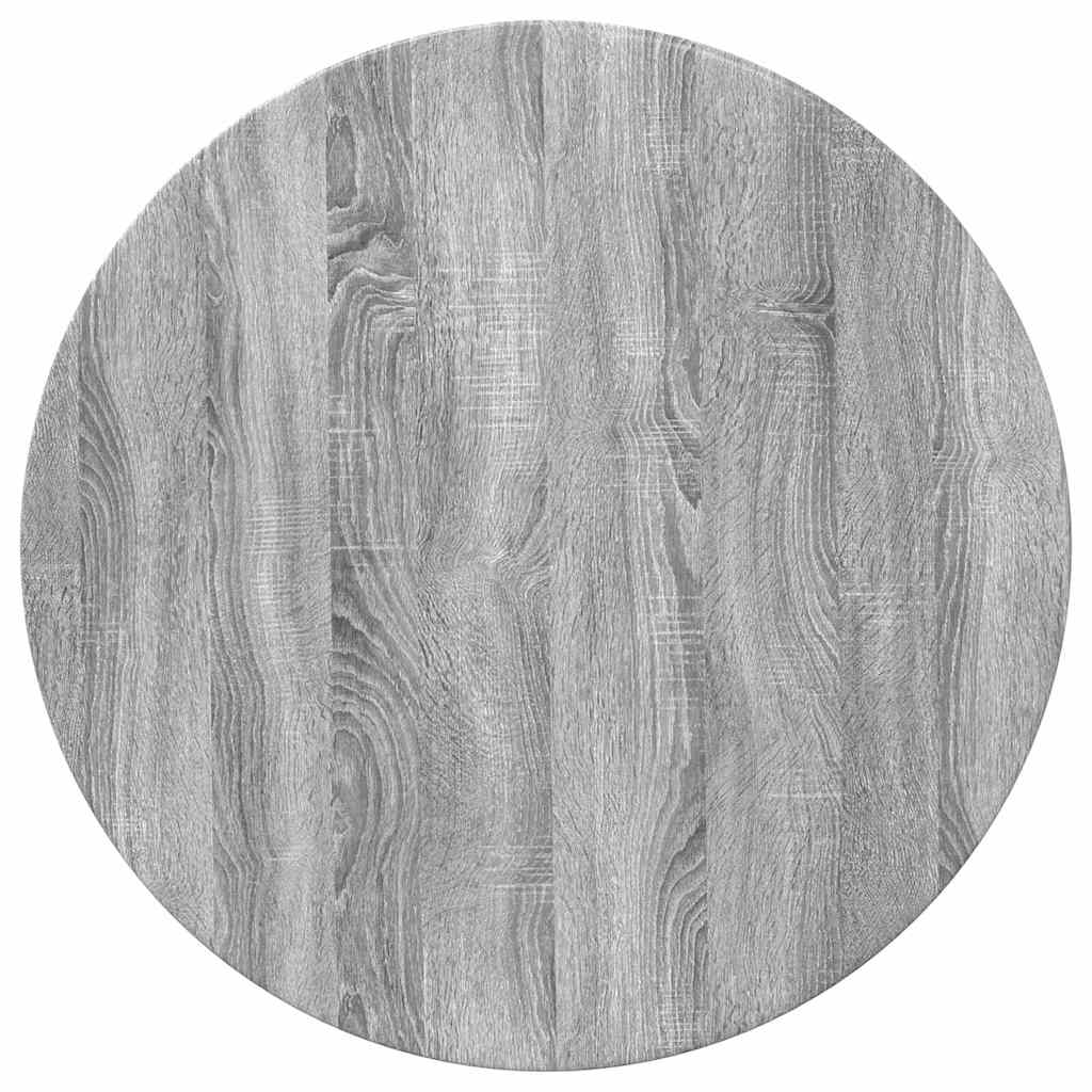 Tischplatte Ø 70 x 1,5 cm Rund Holzwerkstoff Sonoma-Grau