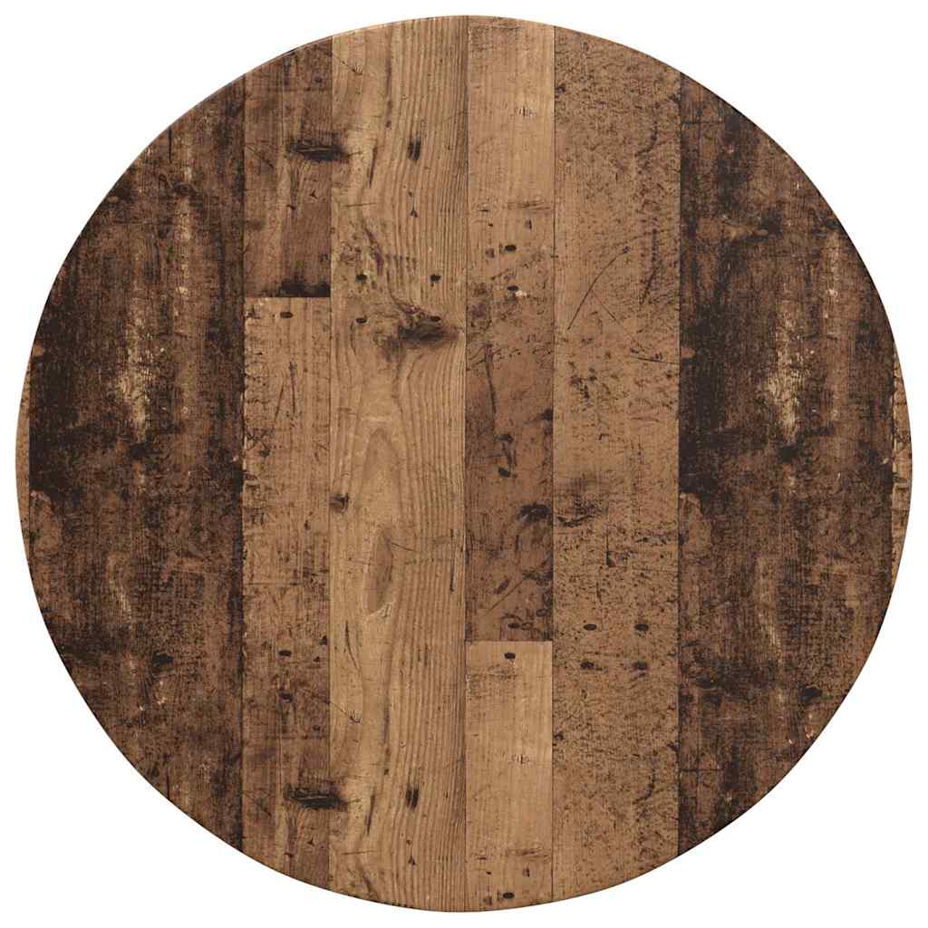 Tischplatte Ø 80 x 1,5 cm Rund Holzwerkstoff Altholz